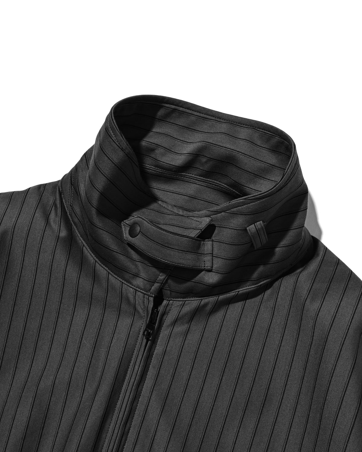 【10.24 SAT 20:00- IN STOCK】 THICK/THIN STRIPE 46G KNIT EVERYDAY ZIP UP L/S SHIRT (CHARCOAL STRIPE)