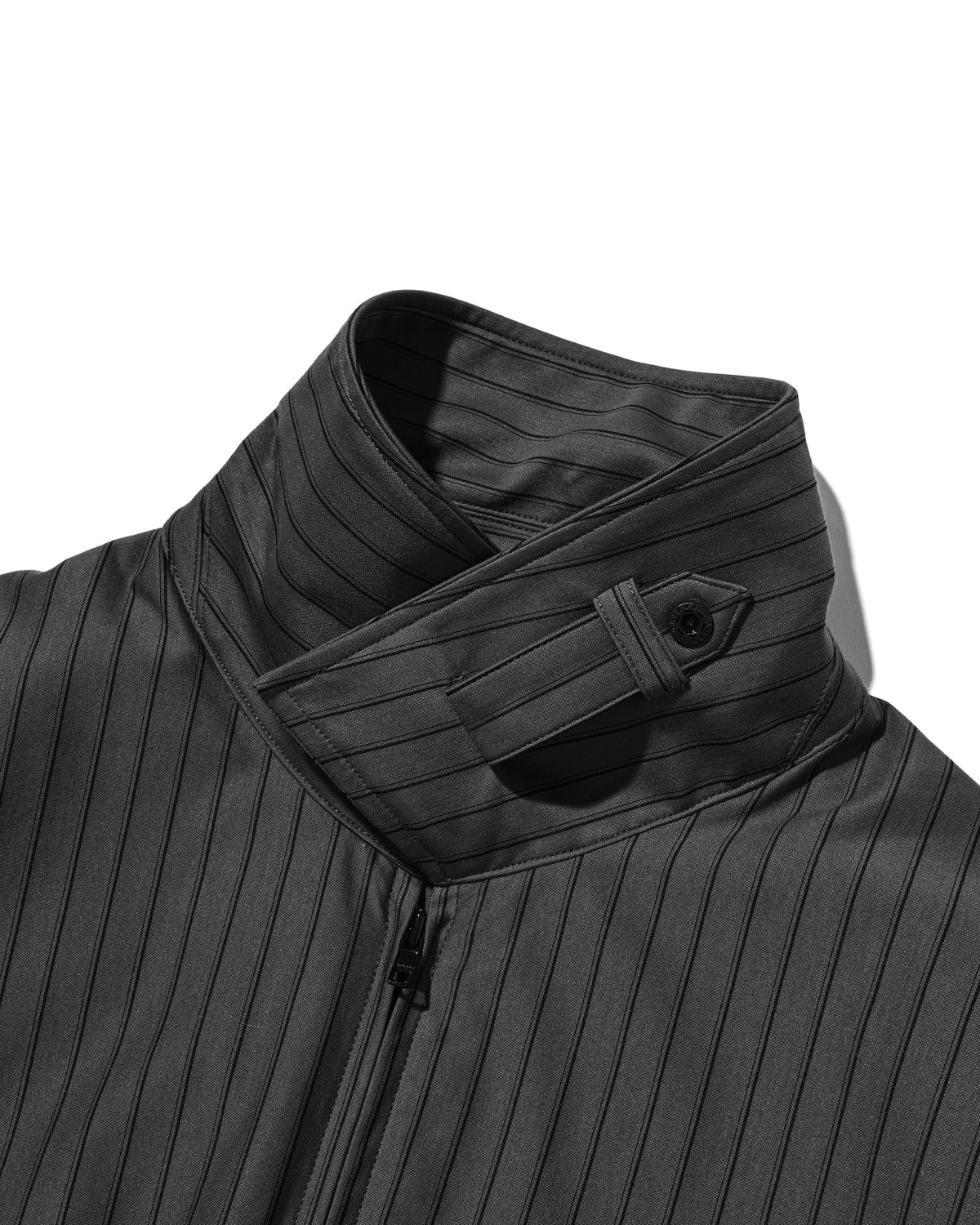 【10.24 SAT 20:00- IN STOCK】 THICK/THIN STRIPE 46G KNIT EVERYDAY ZIP UP L/S SHIRT (CHARCOAL STRIPE)