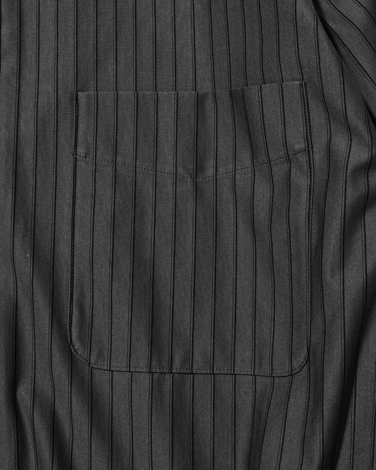 【10.24 SAT 20:00- IN STOCK】 THICK/THIN STRIPE 46G KNIT EVERYDAY ZIP UP L/S SHIRT (CHARCOAL STRIPE)