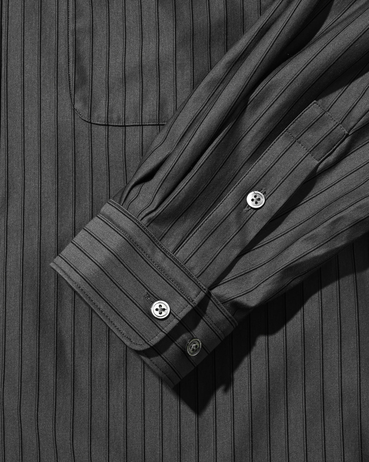 【10.31 SAT 20:00- IN STOCK】 THICK/THIN STRIPE 46G KNIT EVERYDAY L/S SHIRT (CHARCOAL STRIPE)