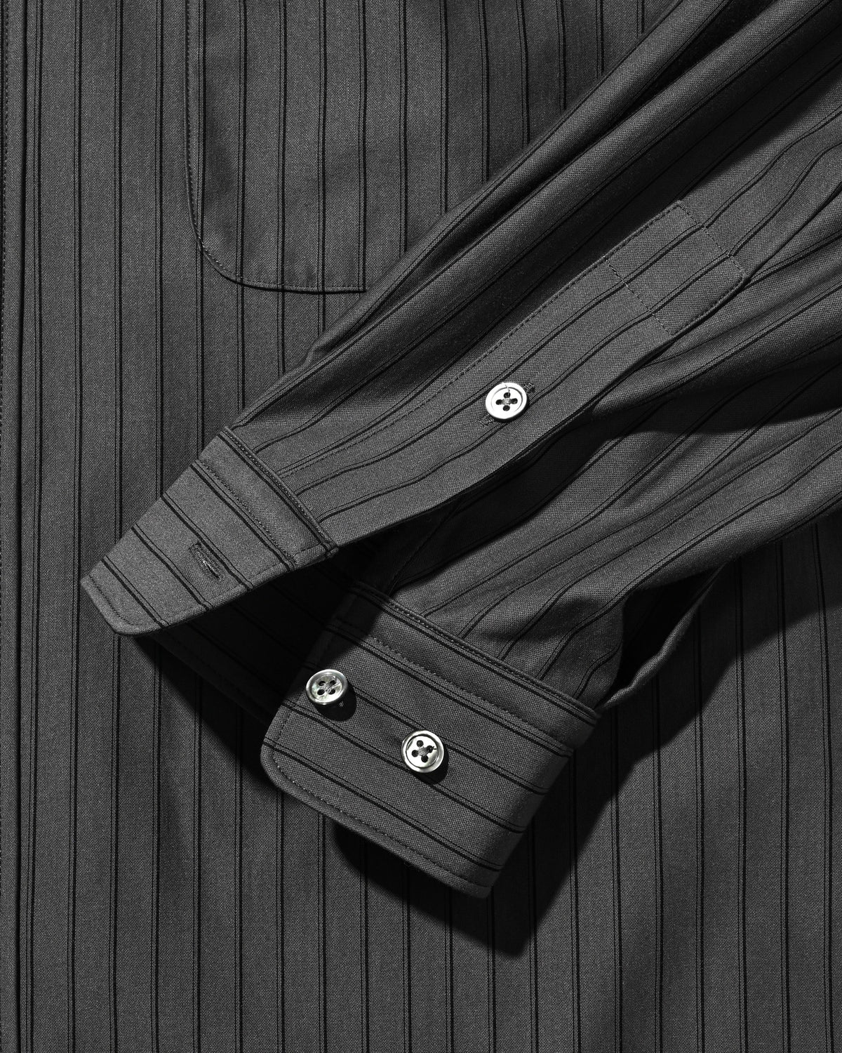 【10.31 SAT 20:00- IN STOCK】 THICK/THIN STRIPE 46G KNIT EVERYDAY L/S SHIRT (CHARCOAL STRIPE)