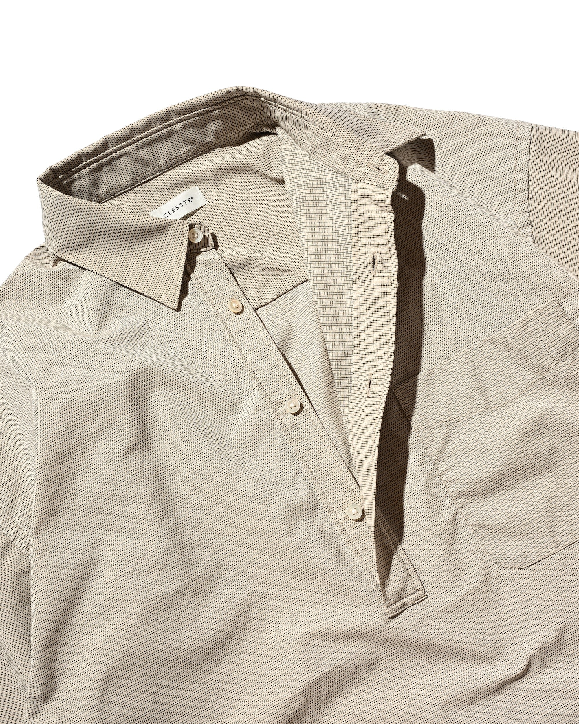 【4.25 SAT 20:00- IN STOCK】MINI PLAID S/S PULLOVER SHIRT (BEIGE)