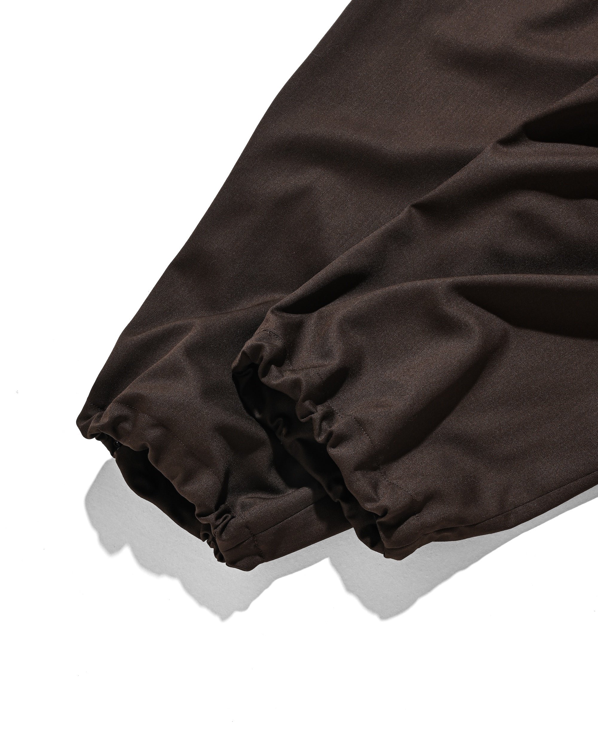 【9.6 SAT 20:00- IN STOCK】WOOL GABARDINE CITY UNIFORM WIDE TAPERED PANTS (BROWN)