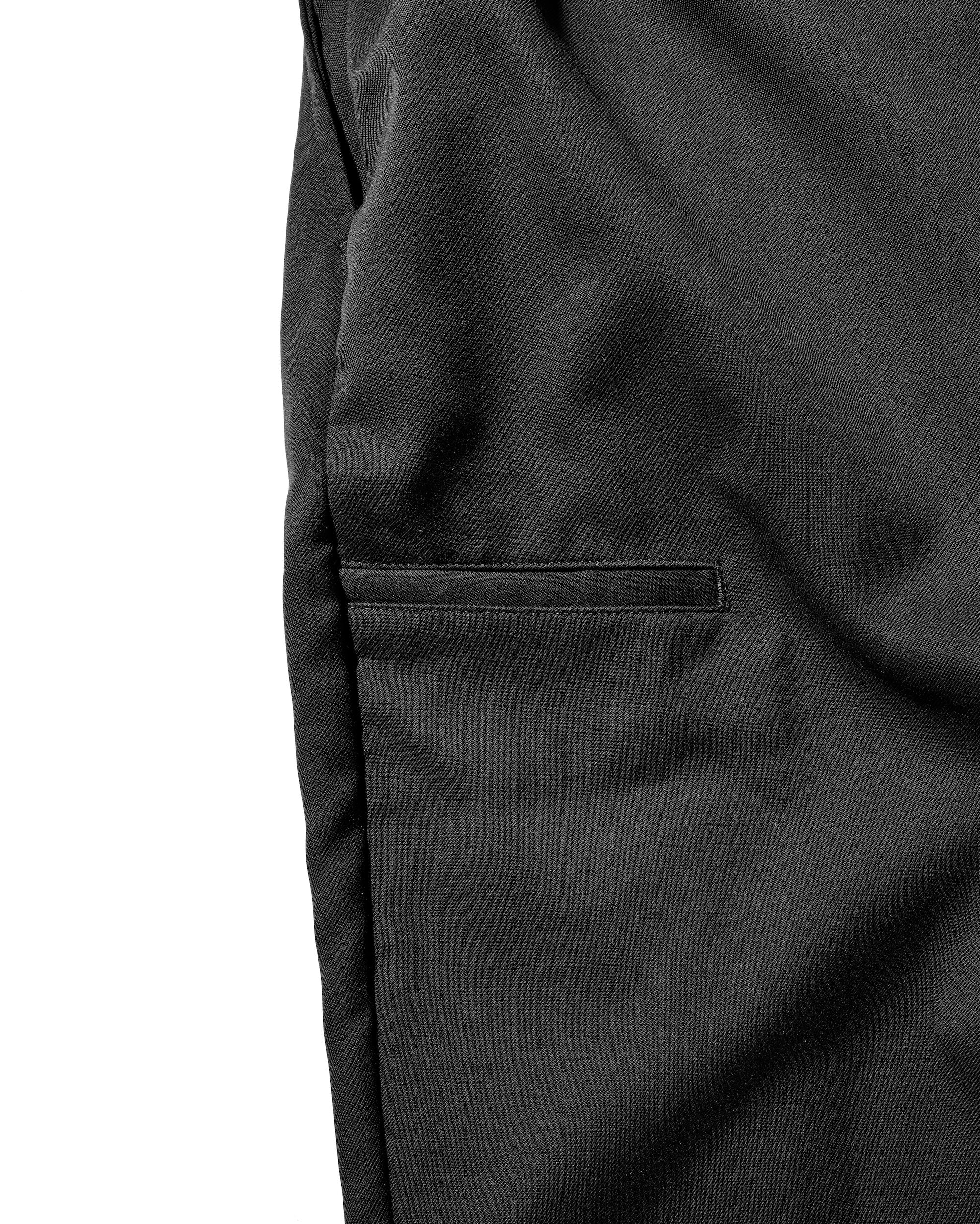 【9.6 SAT 20:00- IN STOCK】WOOL GABARDINE CITY UNIFORM WIDE TAPERED PANTS (BLACK)