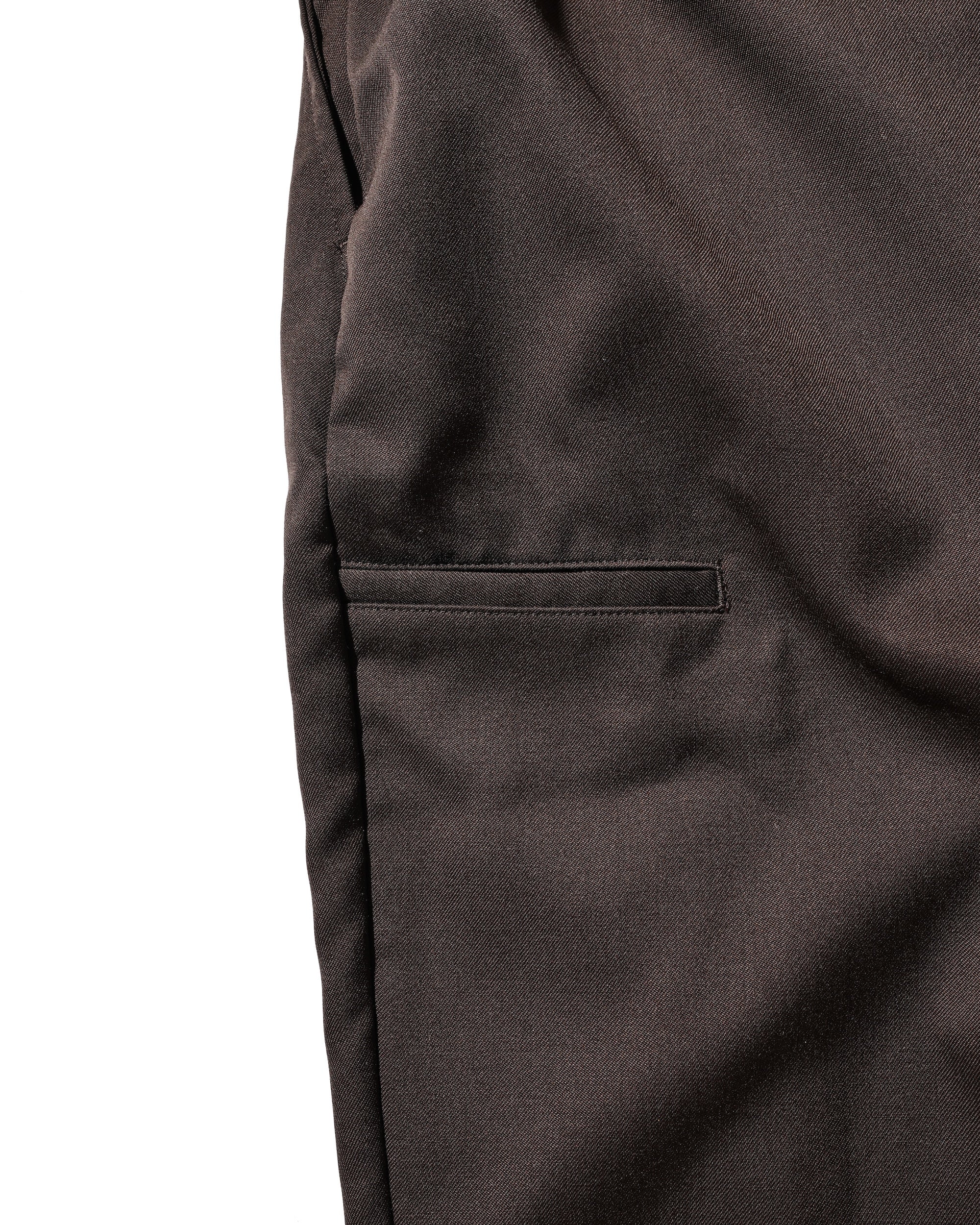 【9.6 SAT 20:00- IN STOCK】WOOL GABARDINE CITY UNIFORM WIDE TAPERED PANTS (BROWN)