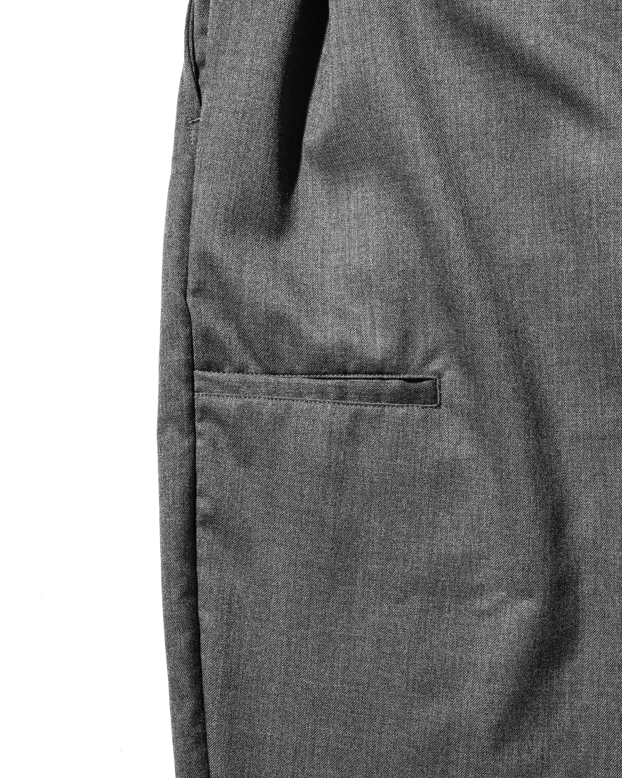 【9.6 SAT 20:00- IN STOCK】WOOL GABARDINE CITY UNIFORM WIDE TAPERED PANTS (GRAY)