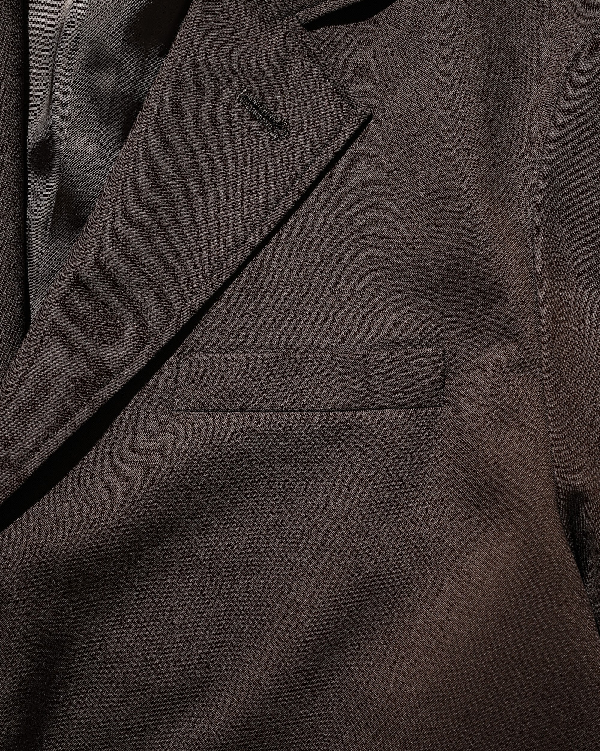 【9.6 SAT 20:00- IN STOCK】WOOL GABARDINE CITY UNIFORM TAILORED JACKET (BROWN)