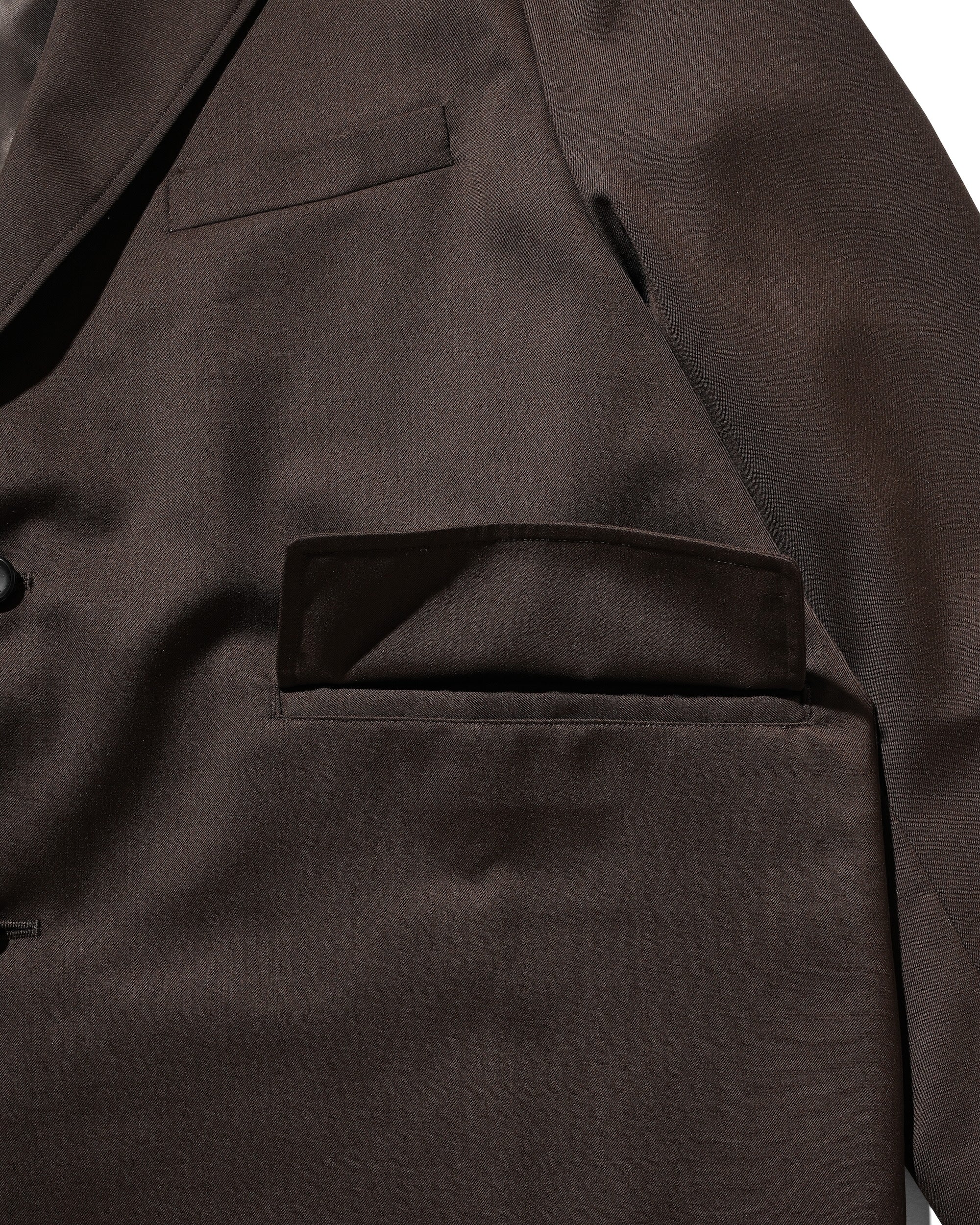 【9.6 SAT 20:00- IN STOCK】WOOL GABARDINE CITY UNIFORM TAILORED JACKET (BROWN)