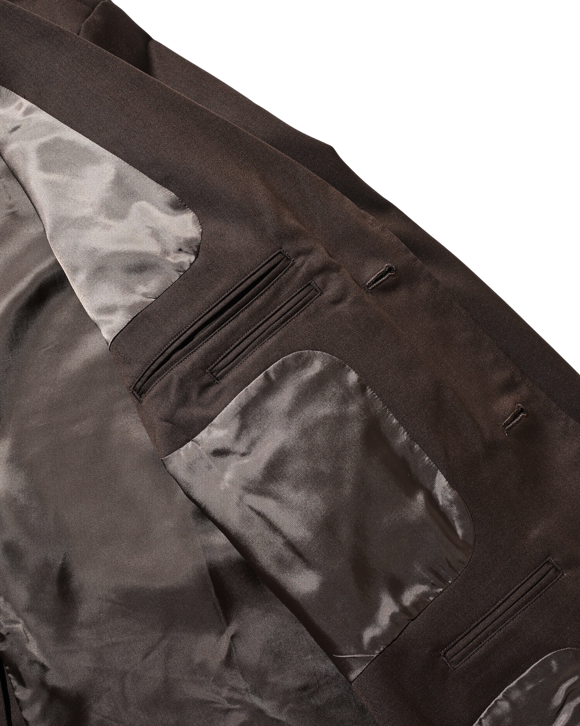 【9.6 SAT 20:00- IN STOCK】WOOL GABARDINE CITY UNIFORM TAILORED JACKET (BROWN)