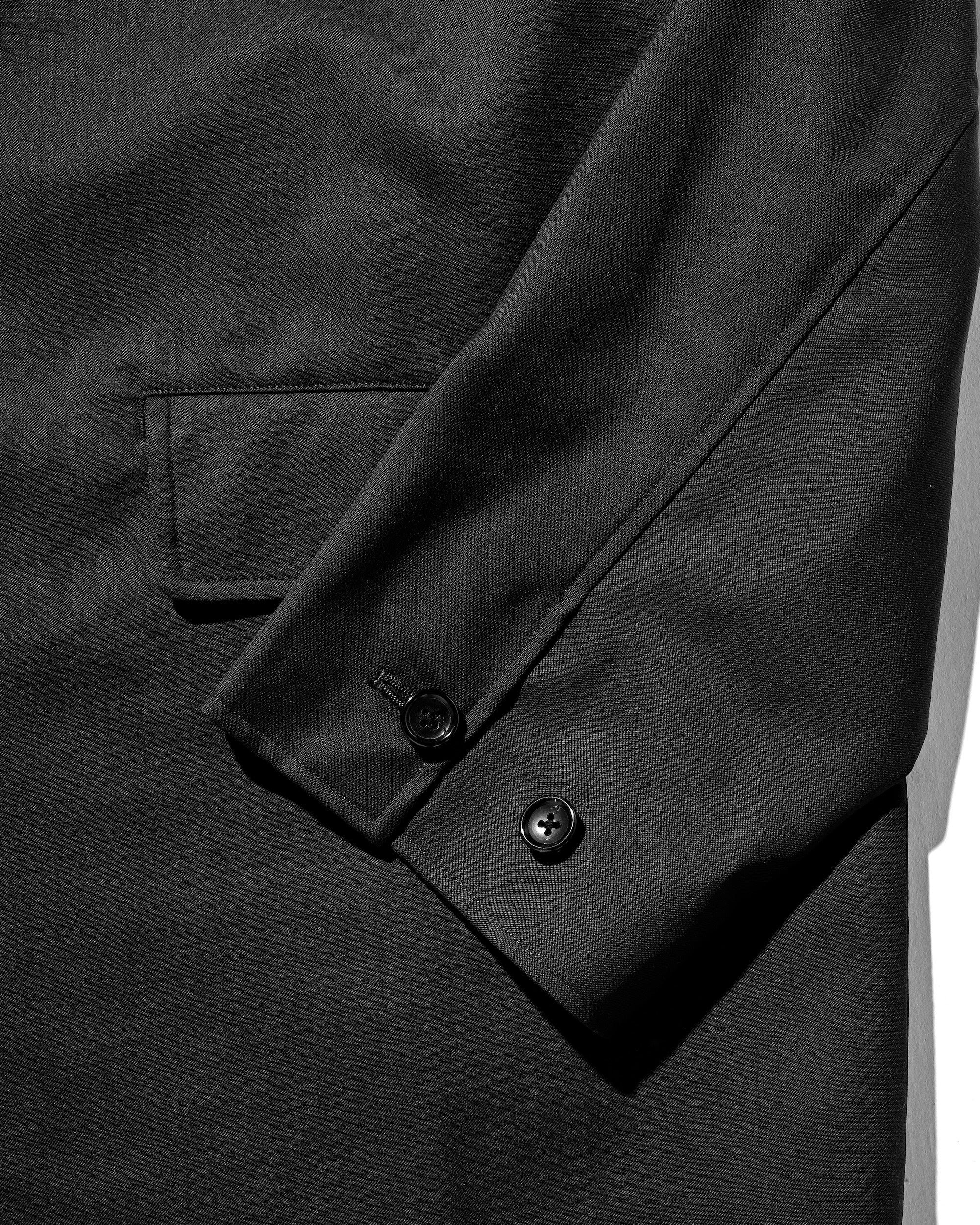 【9.6 SAT 20:00- IN STOCK】WOOL GABARDINE CITY UNIFORM TAILORED JACKET (BLACK)