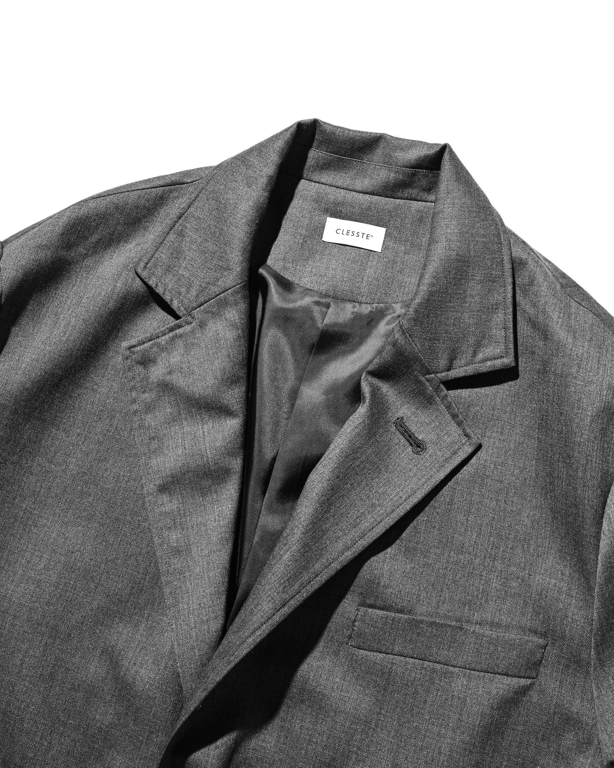 【9.6 SAT 20:00- IN STOCK】WOOL GABARDINE CITY UNIFORM TAILORED JACKET (GRAY)
