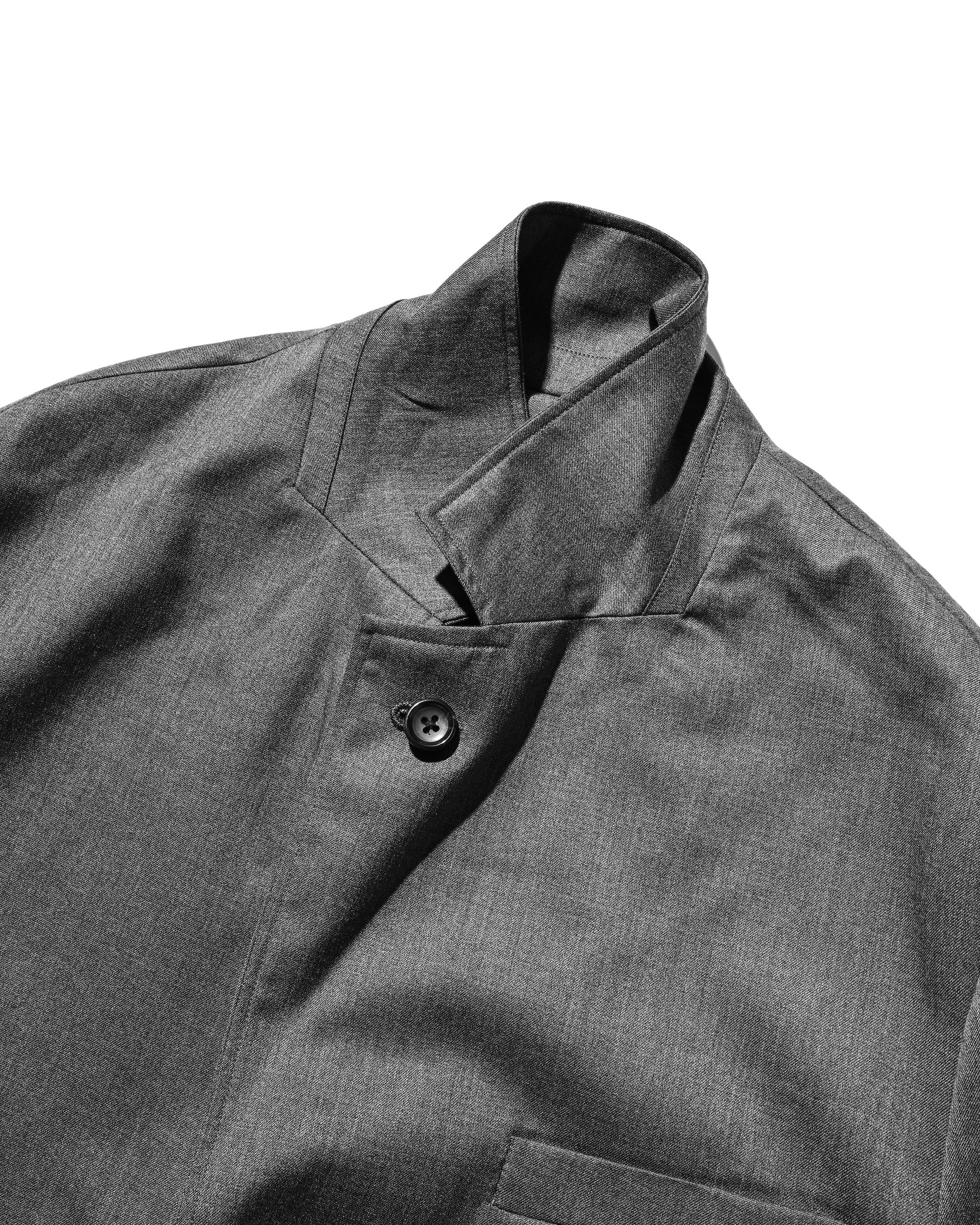 【9.6 SAT 20:00- IN STOCK】WOOL GABARDINE CITY UNIFORM TAILORED JACKET (GRAY)