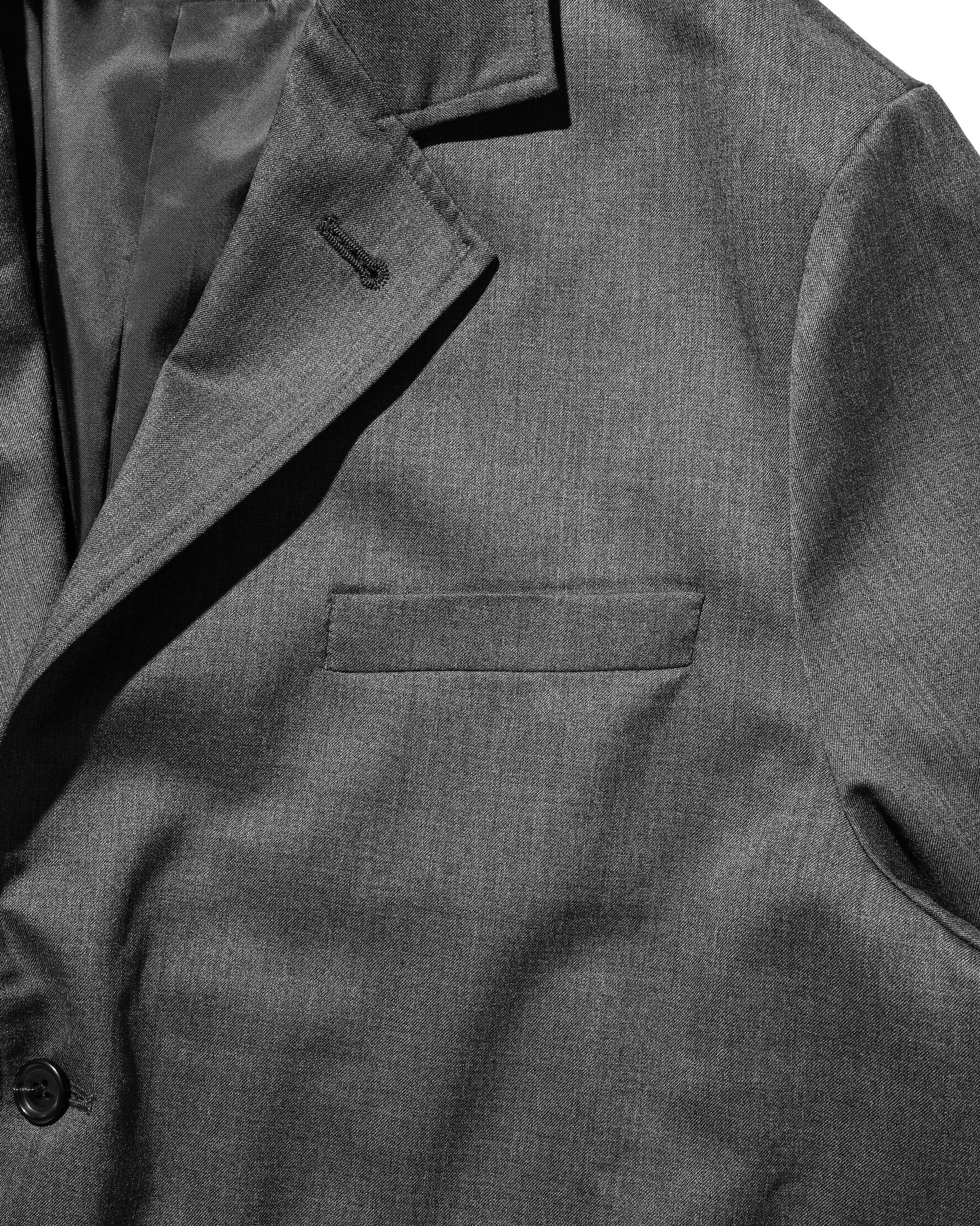 【9.6 SAT 20:00- IN STOCK】WOOL GABARDINE CITY UNIFORM TAILORED JACKET (GRAY)