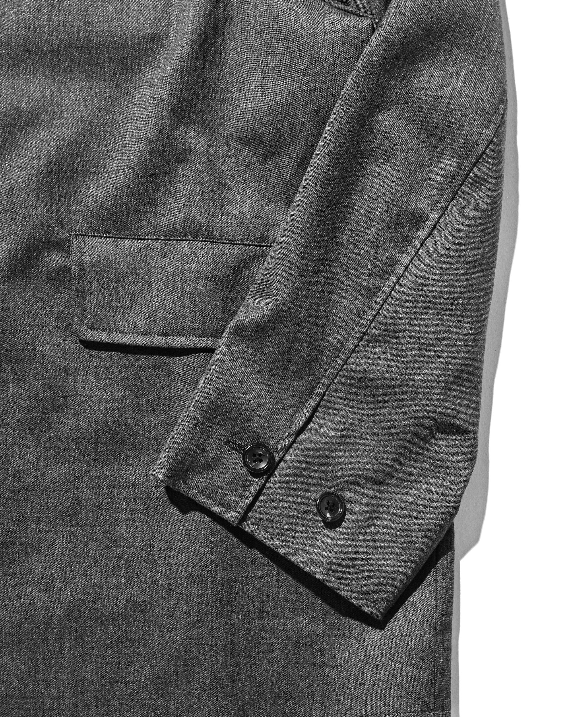 【9.6 SAT 20:00- IN STOCK】WOOL GABARDINE CITY UNIFORM TAILORED JACKET (GRAY)