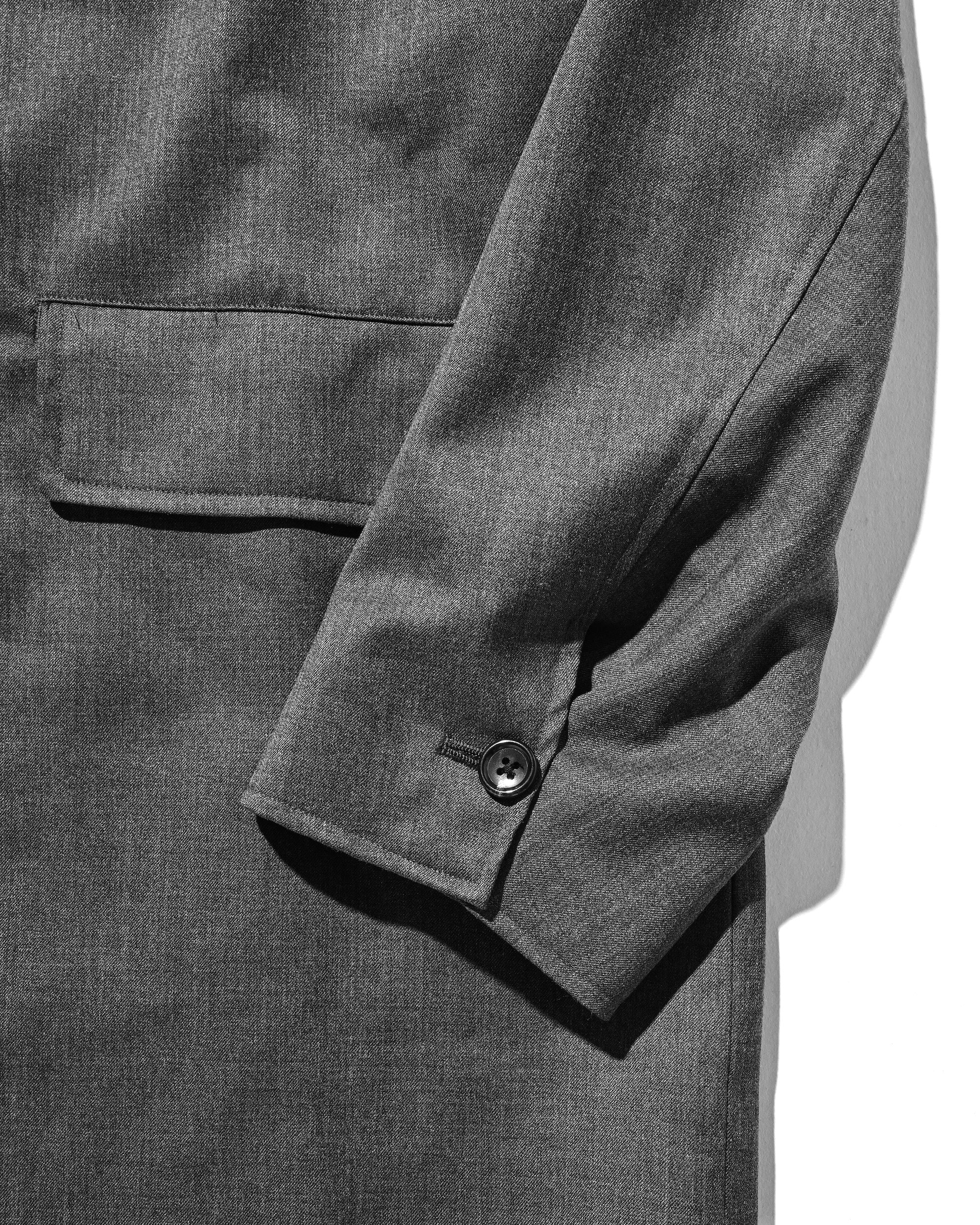 【9.6 SAT 20:00- IN STOCK】WOOL GABARDINE CITY UNIFORM TAILORED JACKET (GRAY)