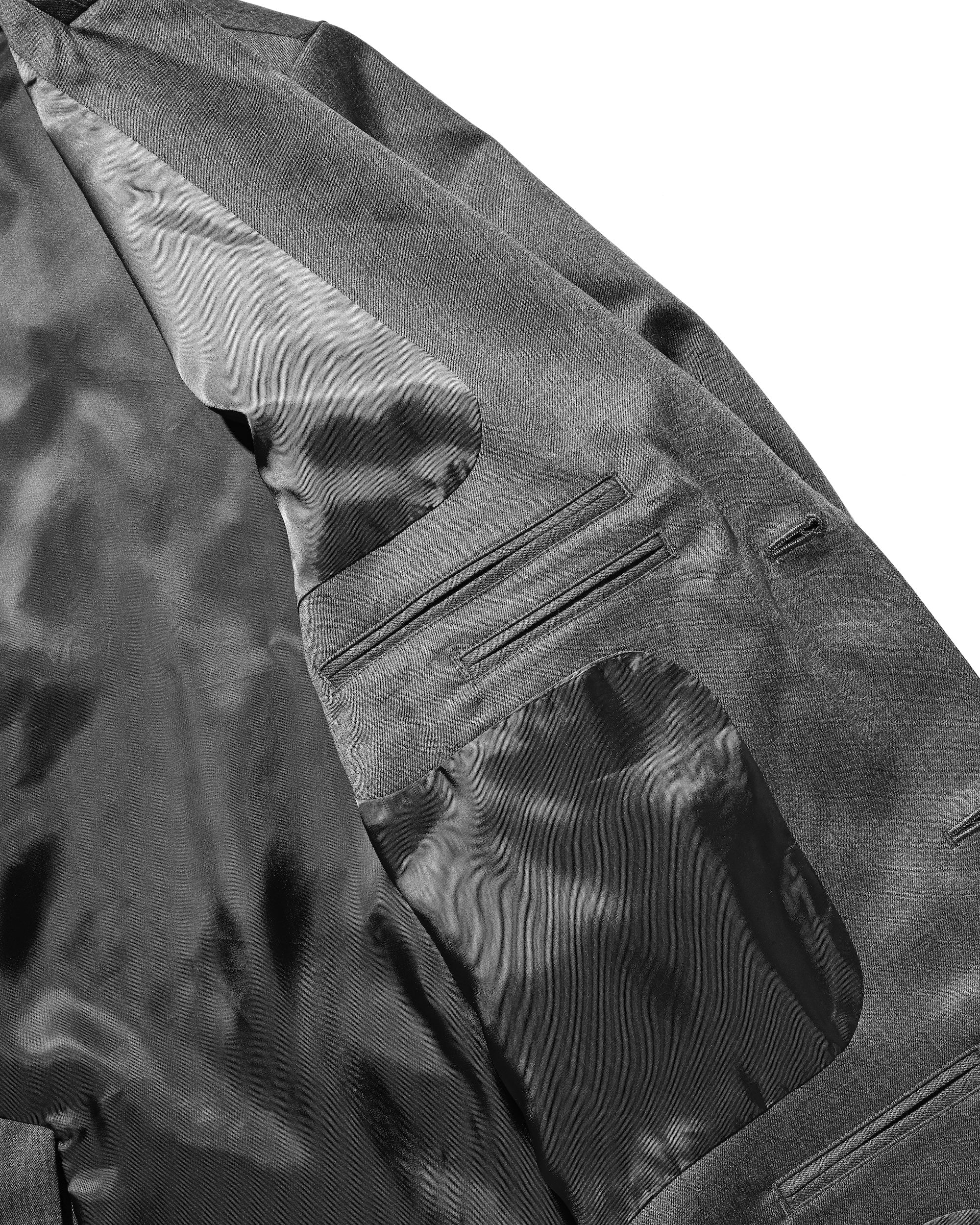 【9.6 SAT 20:00- IN STOCK】WOOL GABARDINE CITY UNIFORM TAILORED JACKET (GRAY)