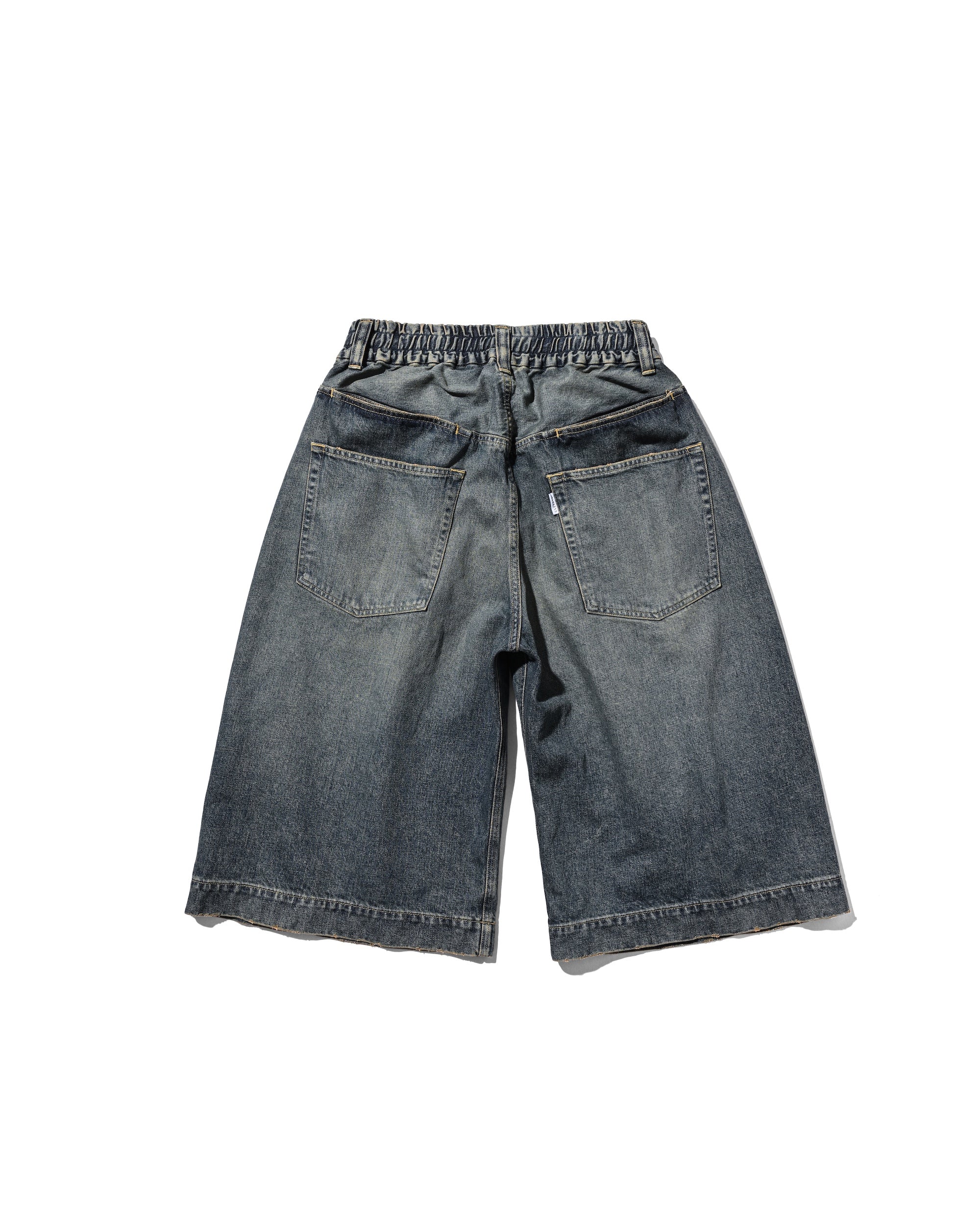 VINTAGE DYED SELVEDGE DENIM CITY BAGGY HALF PANTS (VINTAGE INDIGO)
