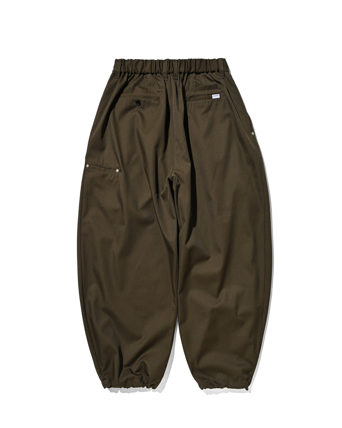 【10.7 WED 20:00- IN STOCK】 WOOL KERSEY CITY WIDE TAPERED BALLOON PANTS (OLIVE)