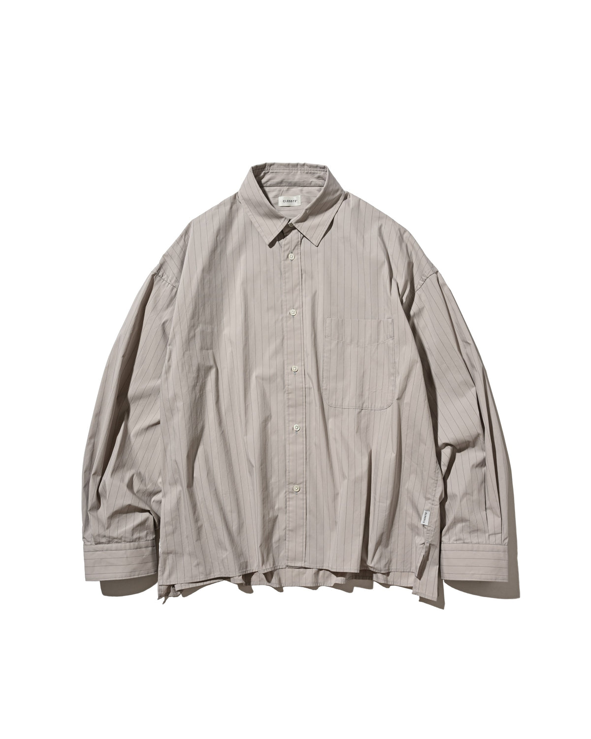 【10.14 WED 20:00- IN STOCK】 STRIPED EVERYDAY BOX FIT L/S SHIRT (GRAY STRIPE)