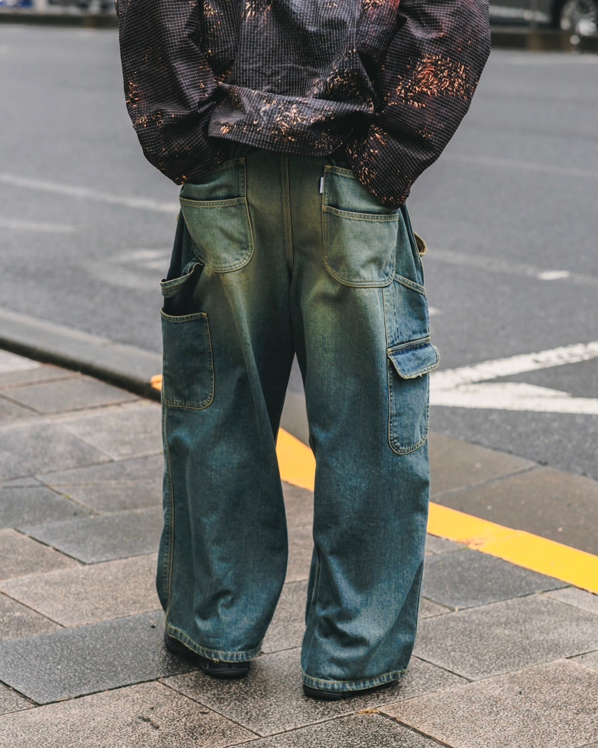 VINTAGE DYED SELVEDGE DENIM WORKER PANTS (VINTAGE INDIGO)