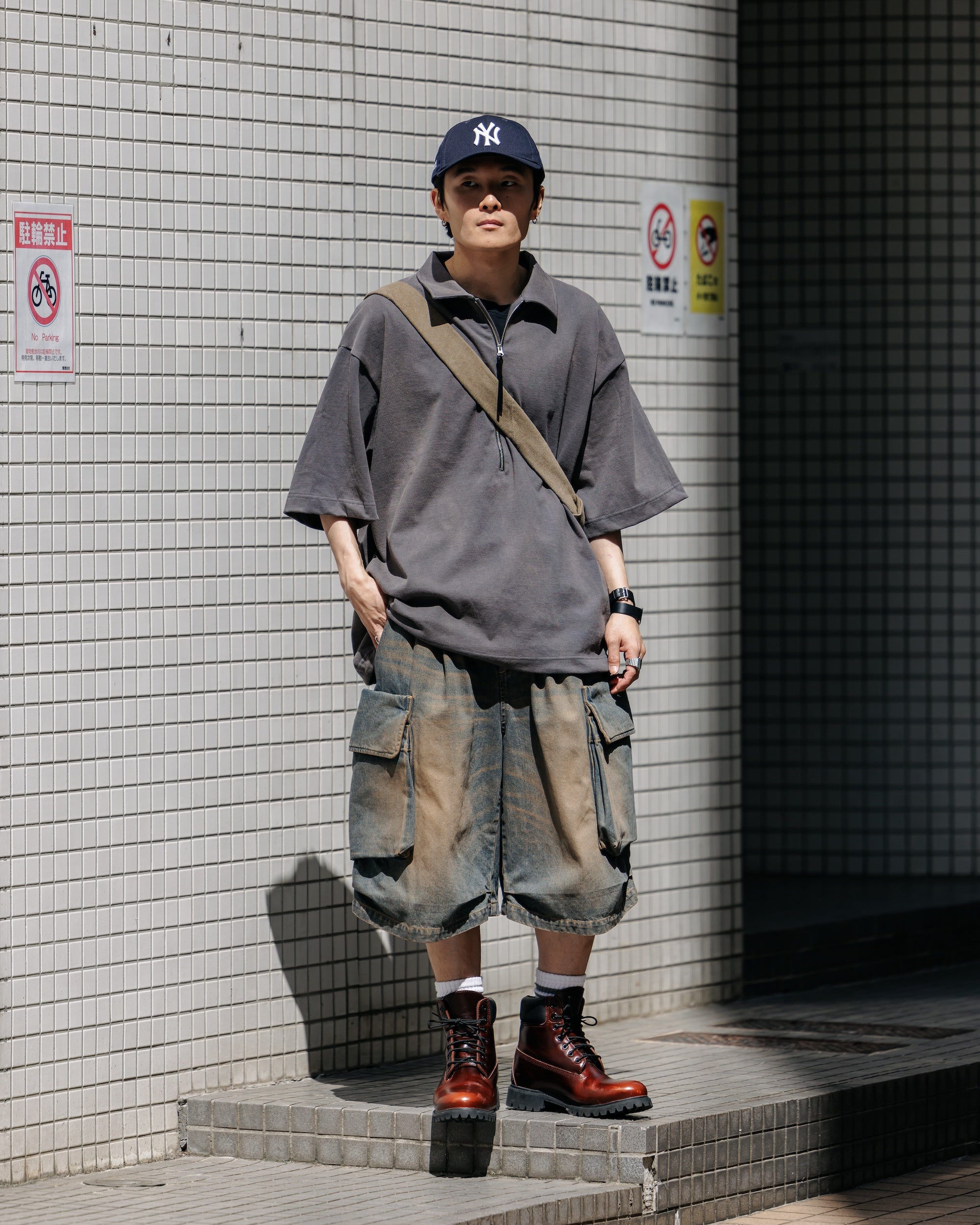 CITY S/S HALF ZIP SHIRT (BLACK)