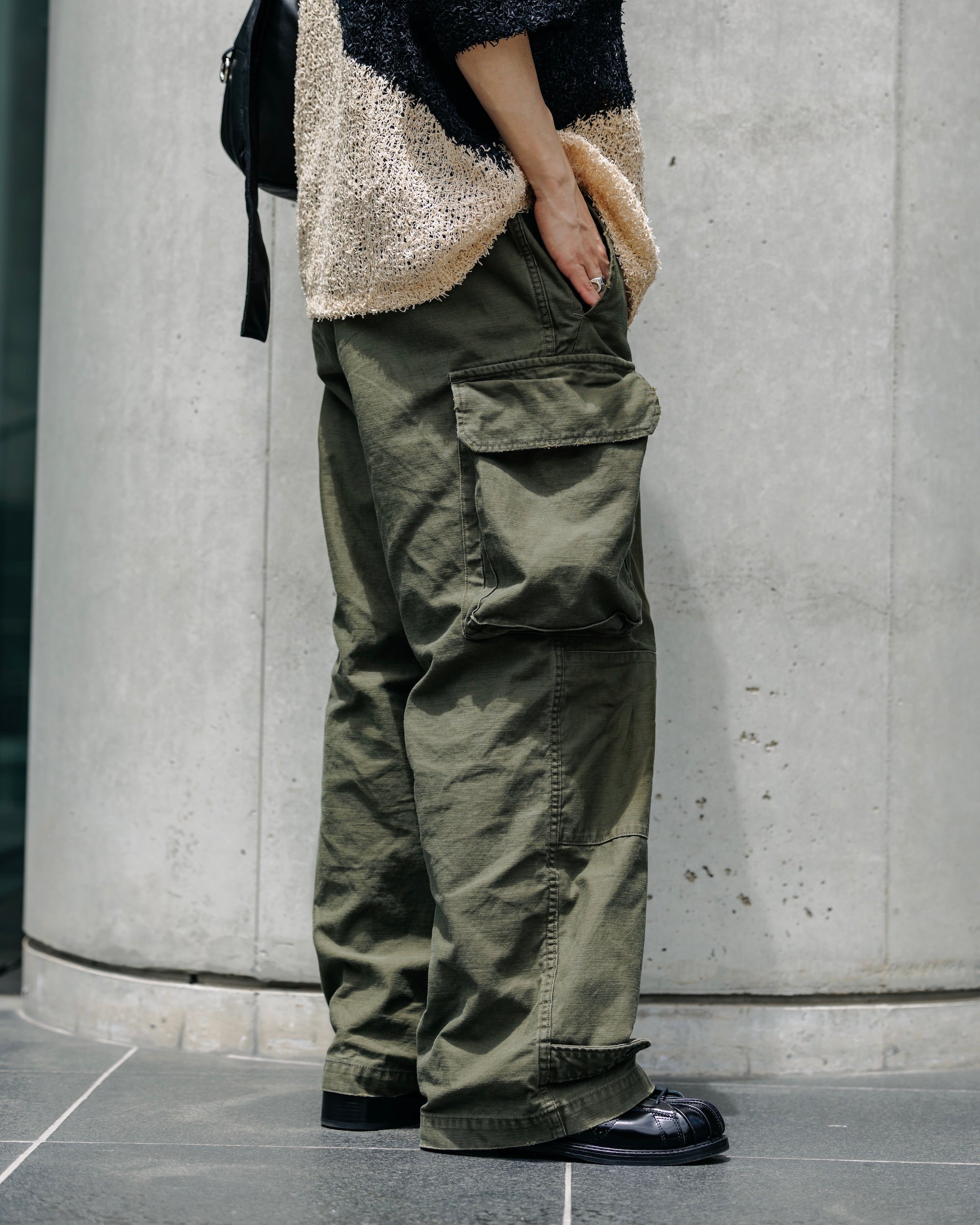 【6.18 WED 20:00- IN STOCK】VINTAGE EFFECT M47 PANTS (OLIVE)