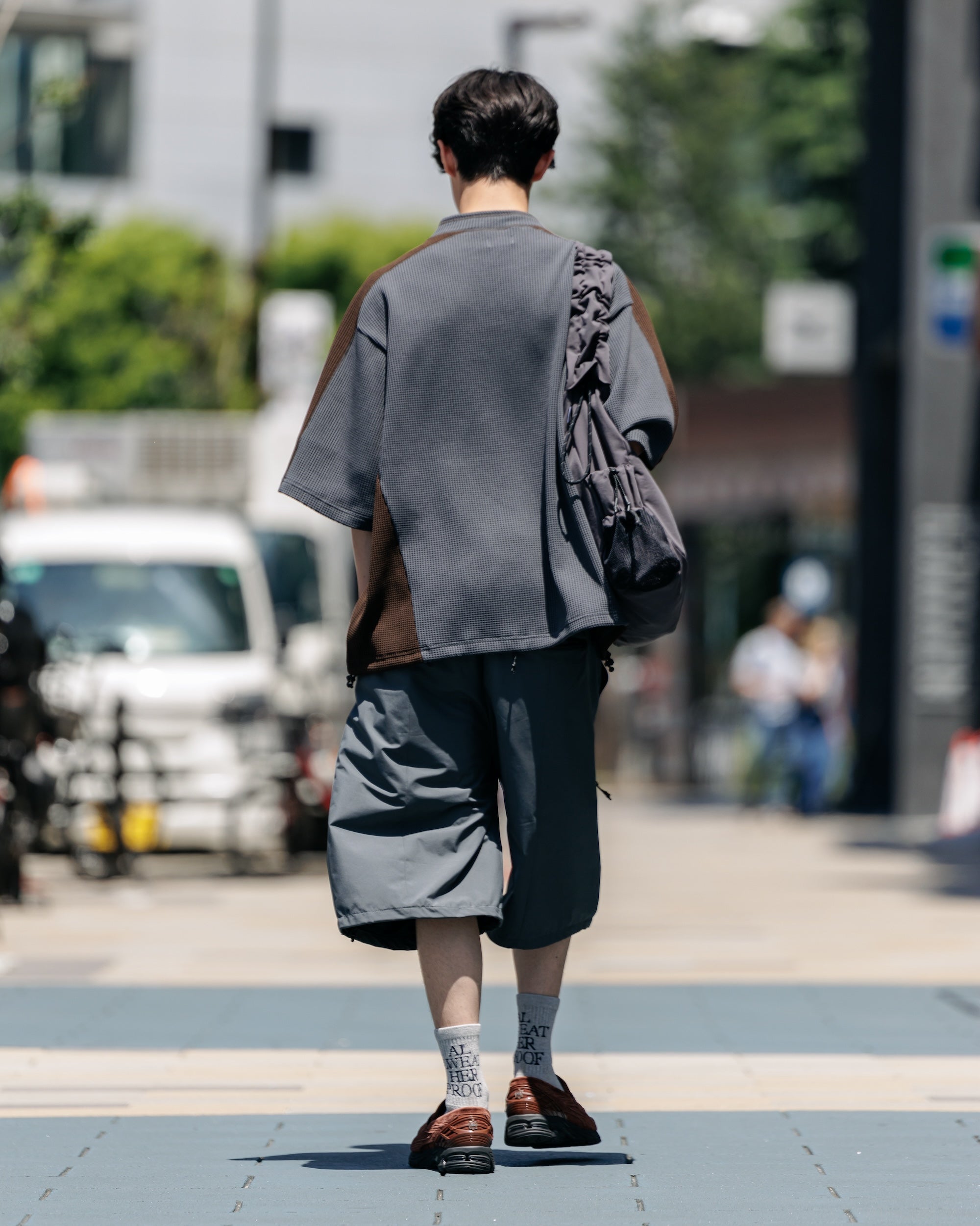 【7.9 WED 20:00- IN STOCK】CITY S/S LIGHT THERMAL PULLOVER (GRAY× BROWN)