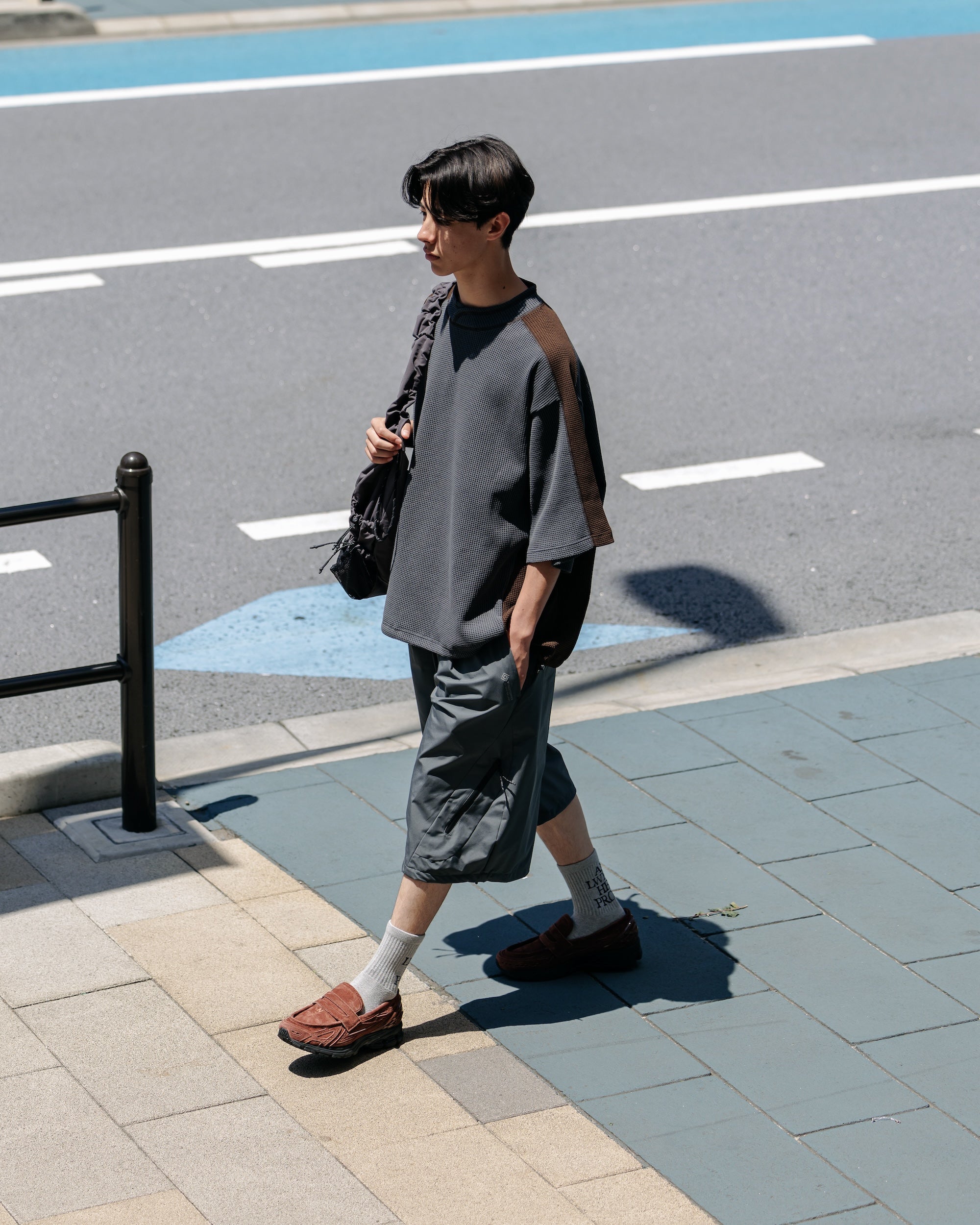 【7.9 WED 20:00- IN STOCK】CITY S/S LIGHT THERMAL PULLOVER (GRAY× BROWN)