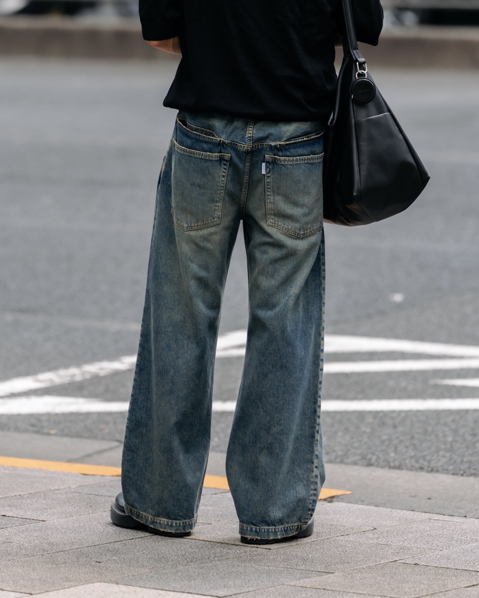 【8.30 SAT 20:00- IN STOCK】VINTAGE DYED SELVEDGE DENIM WIDE PANTS (VINTAGE INDIGO)