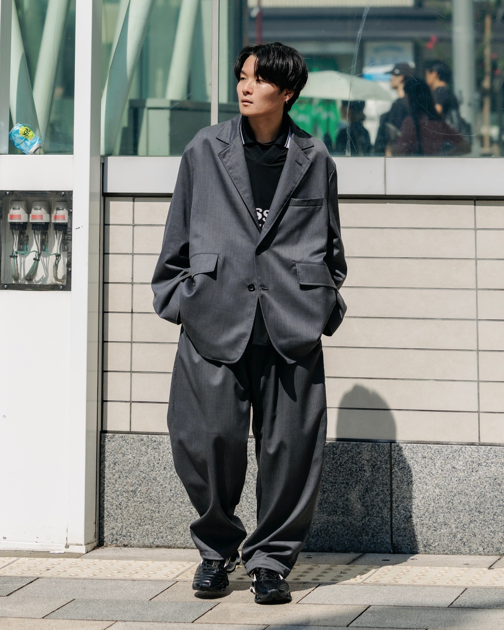 【9.6 SAT 20:00- IN STOCK】WOOL GABARDINE CITY UNIFORM TAILORED JACKET (GRAY)