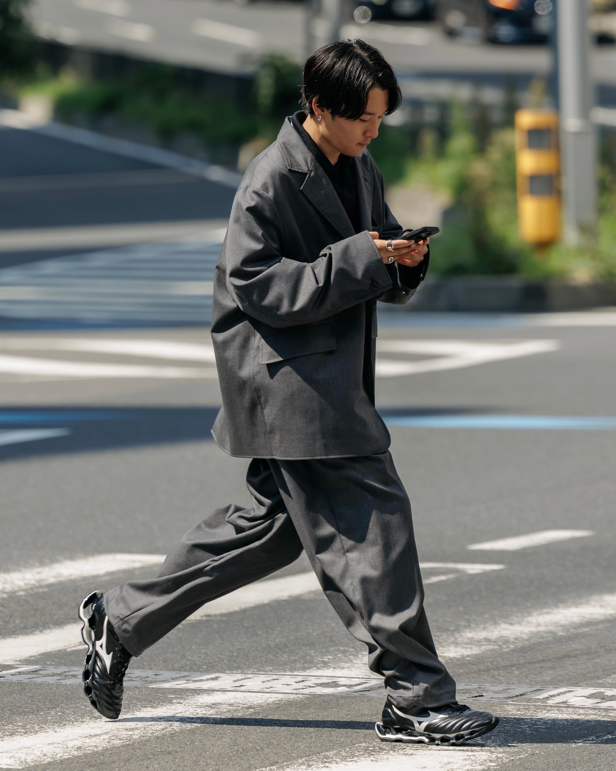【9.6 SAT 20:00- IN STOCK】WOOL GABARDINE CITY UNIFORM TAILORED JACKET (GRAY)