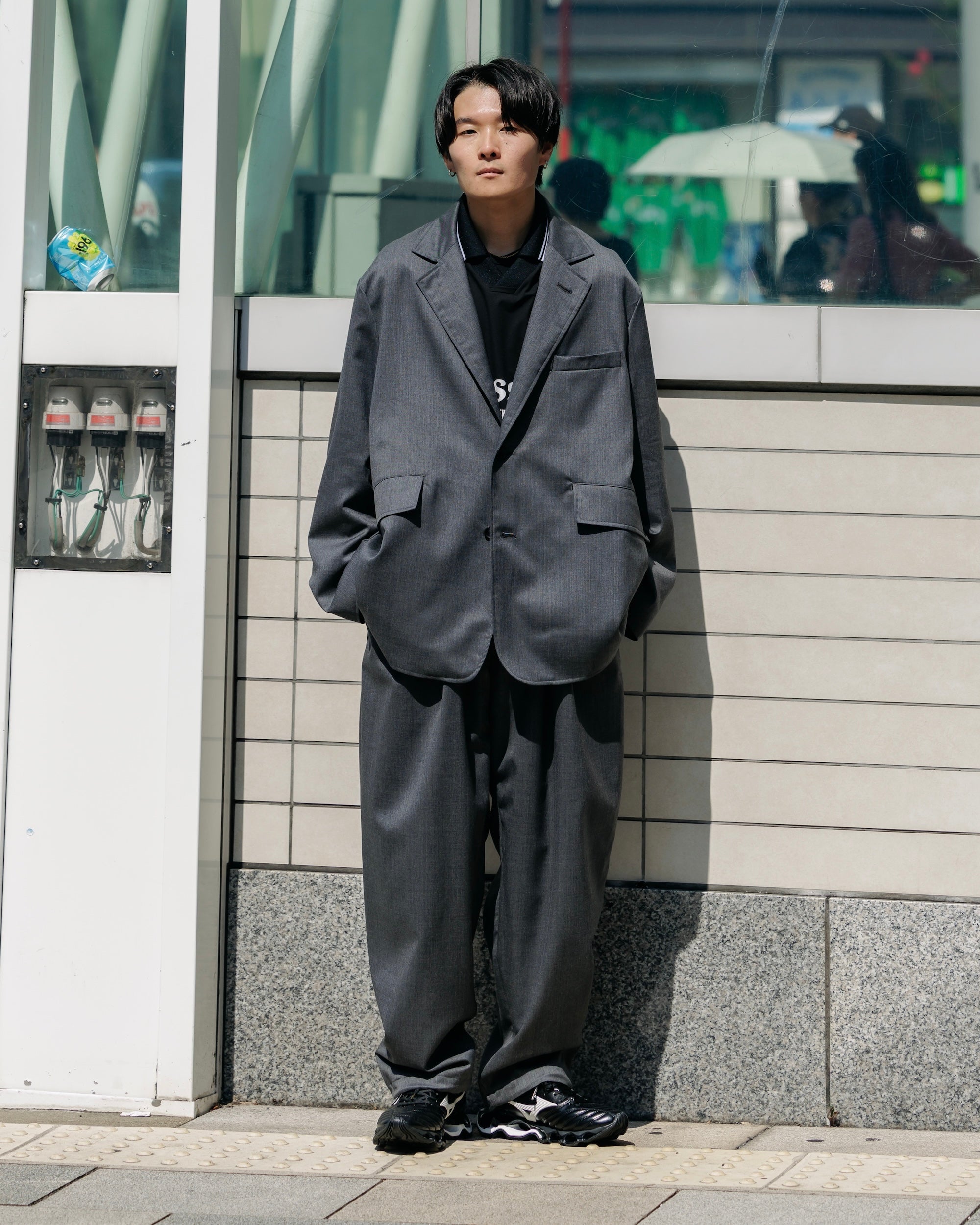 【9.6 SAT 20:00- IN STOCK】WOOL GABARDINE CITY UNIFORM TAILORED JACKET (GRAY)