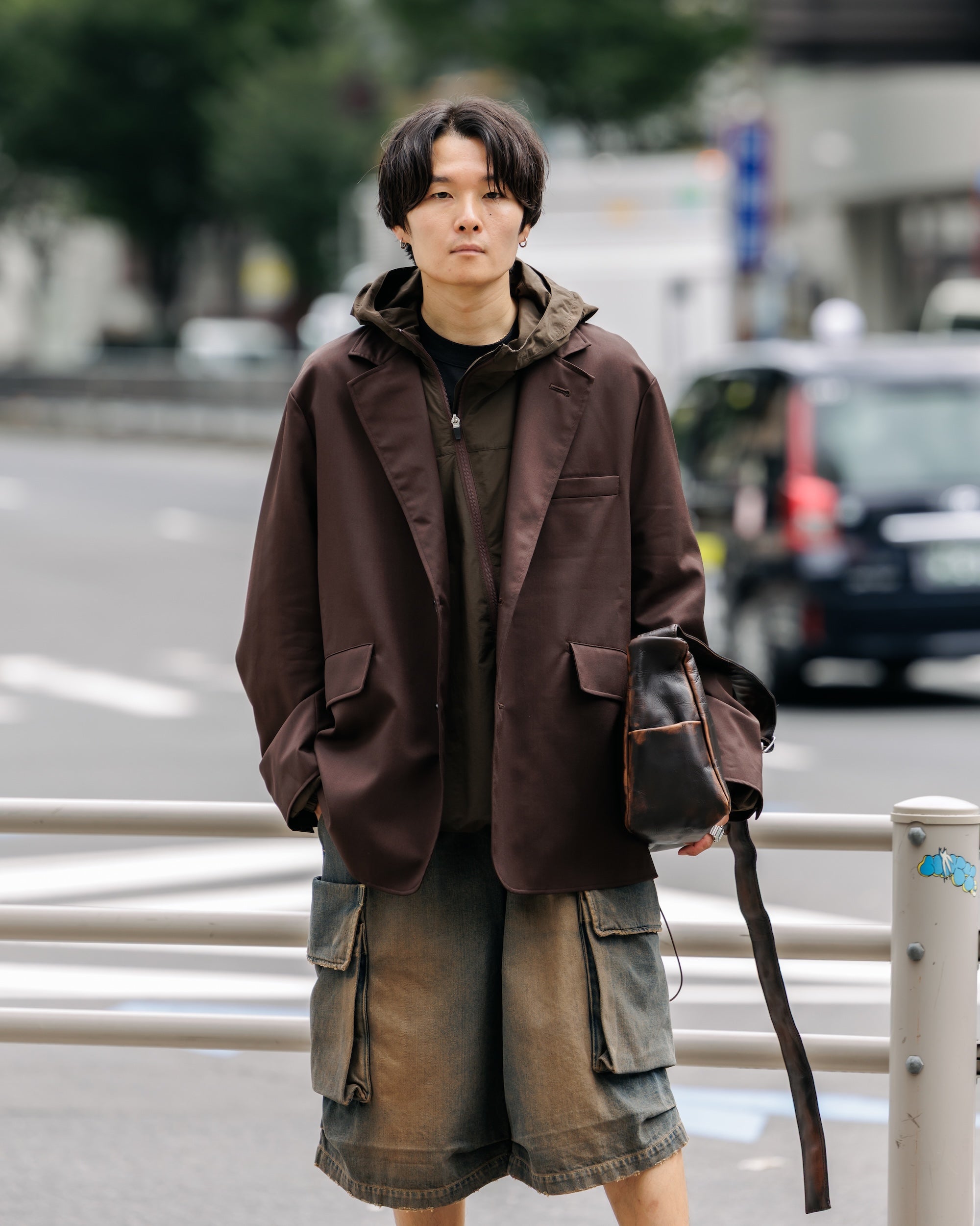 【9.6 SAT 20:00- IN STOCK】WOOL GABARDINE CITY UNIFORM TAILORED JACKET (BROWN)