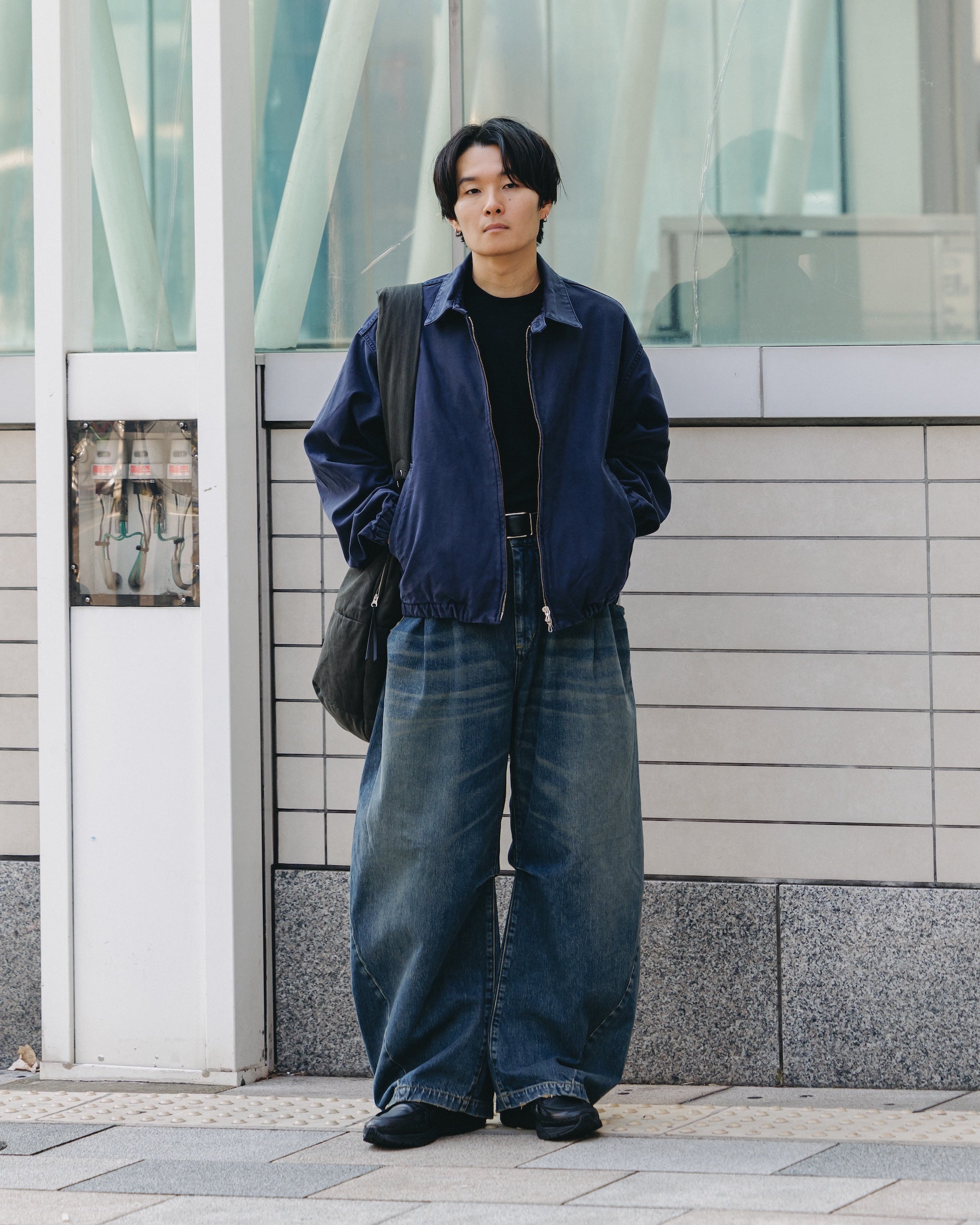 【10.1 WED 20:00- IN STOCK】VINTAGE DYED SELVEDGE DENIM BARREL LEG PANTS (VINTAGE INDIGO)