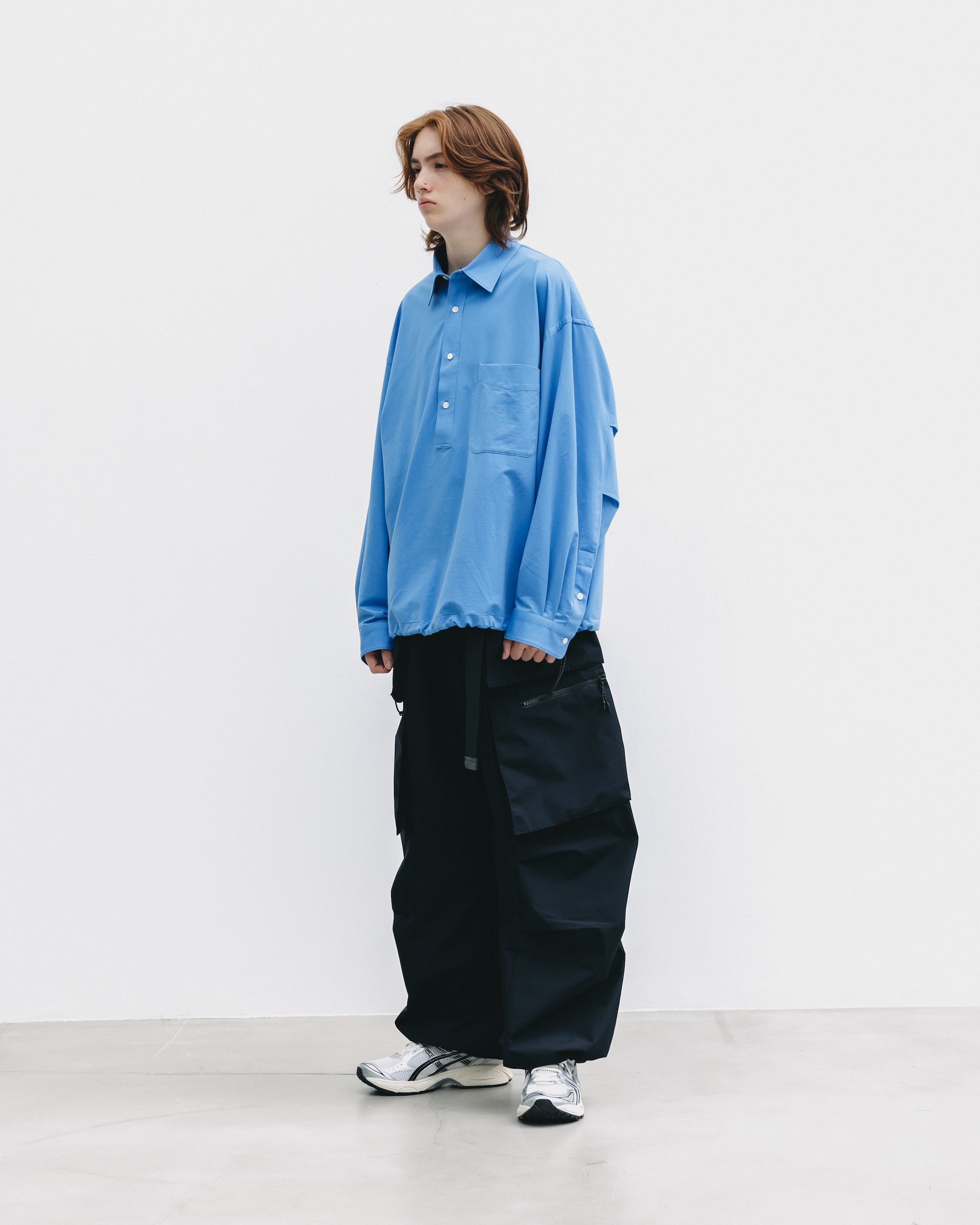 【9.27 SAT 20:00- IN STOCK】46G KNIT EVERYDAY PULLOVER L/S SHIRT (SAX BLUE)