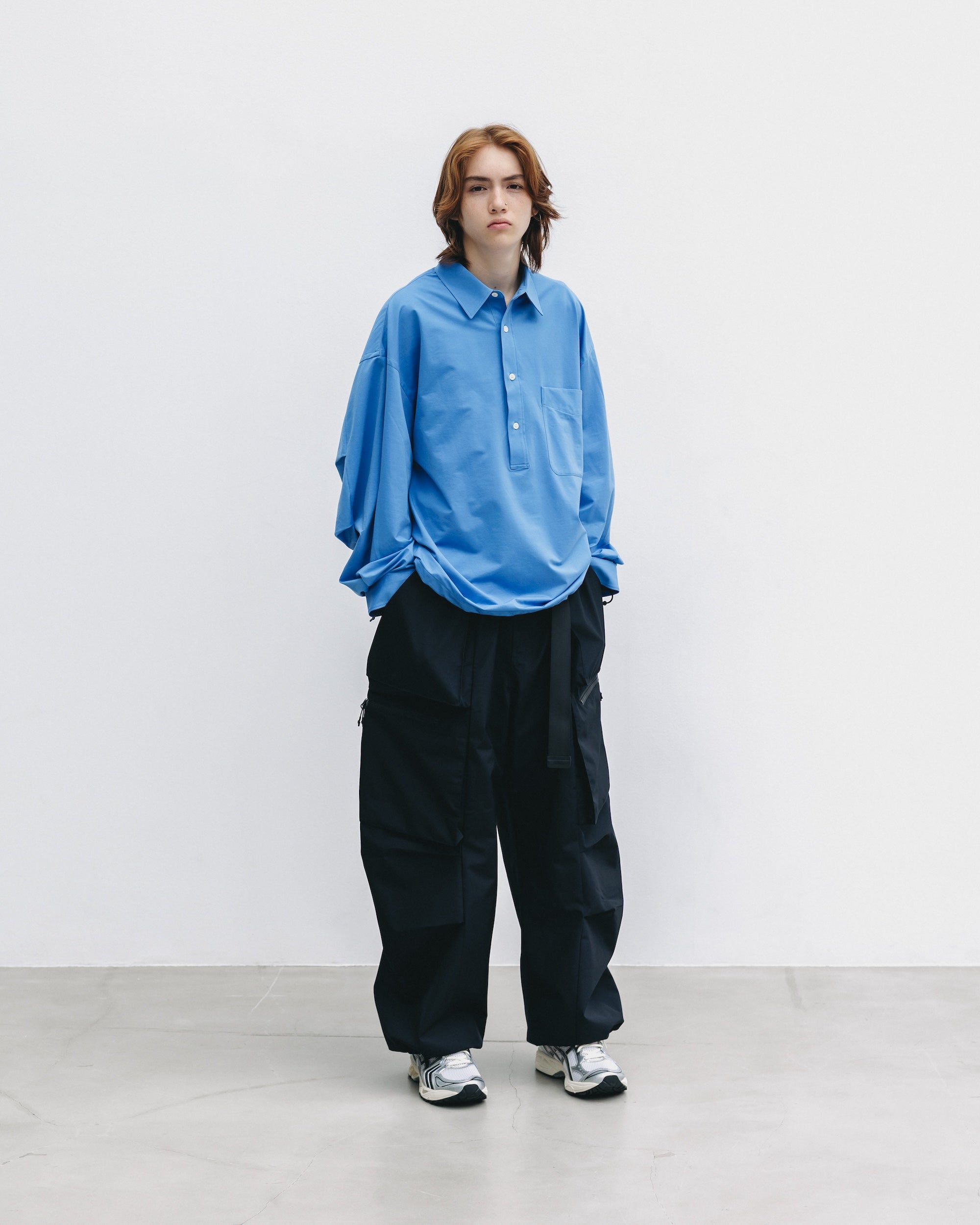 【9.27 SAT 20:00- IN STOCK】46G KNIT EVERYDAY PULLOVER L/S SHIRT (SAX BLUE)