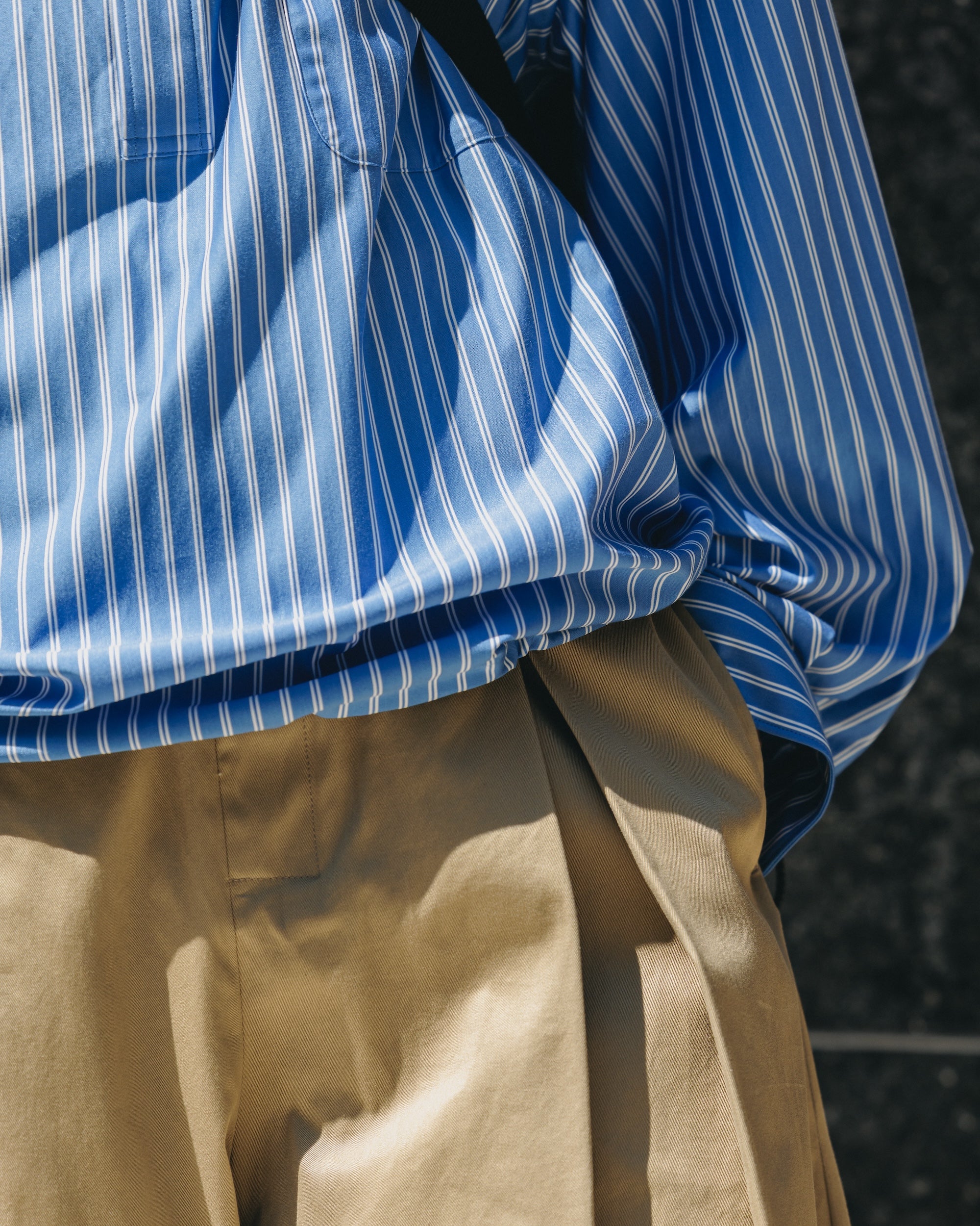 【9.27 SAT 20:00- IN STOCK】46G KNIT EVERYDAY PULLOVER L/S SHIRT (SAX BLUE STRIPE)