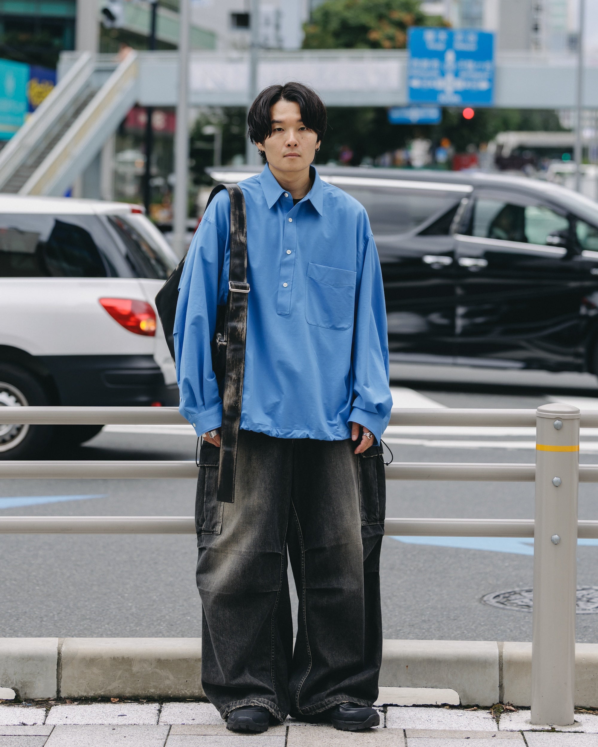 【9.27 SAT 20:00- IN STOCK】46G KNIT EVERYDAY PULLOVER L/S SHIRT (SAX BLUE)