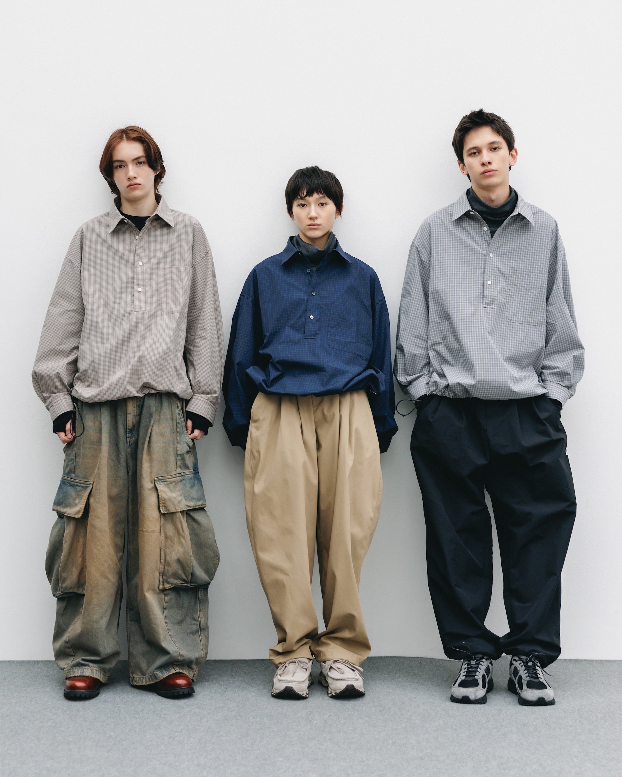 【11.8 SAT 20:00- IN STOCK】MINI PLAID L/S PULLOVER SHIRT (NAVY)