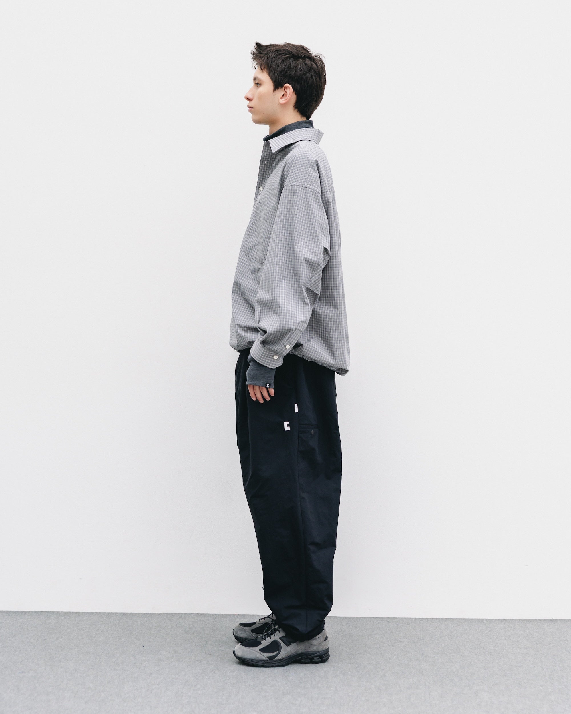 【11.8 SAT 20:00- IN STOCK】MINI PLAID L/S PULLOVER SHIRT (GRAY)