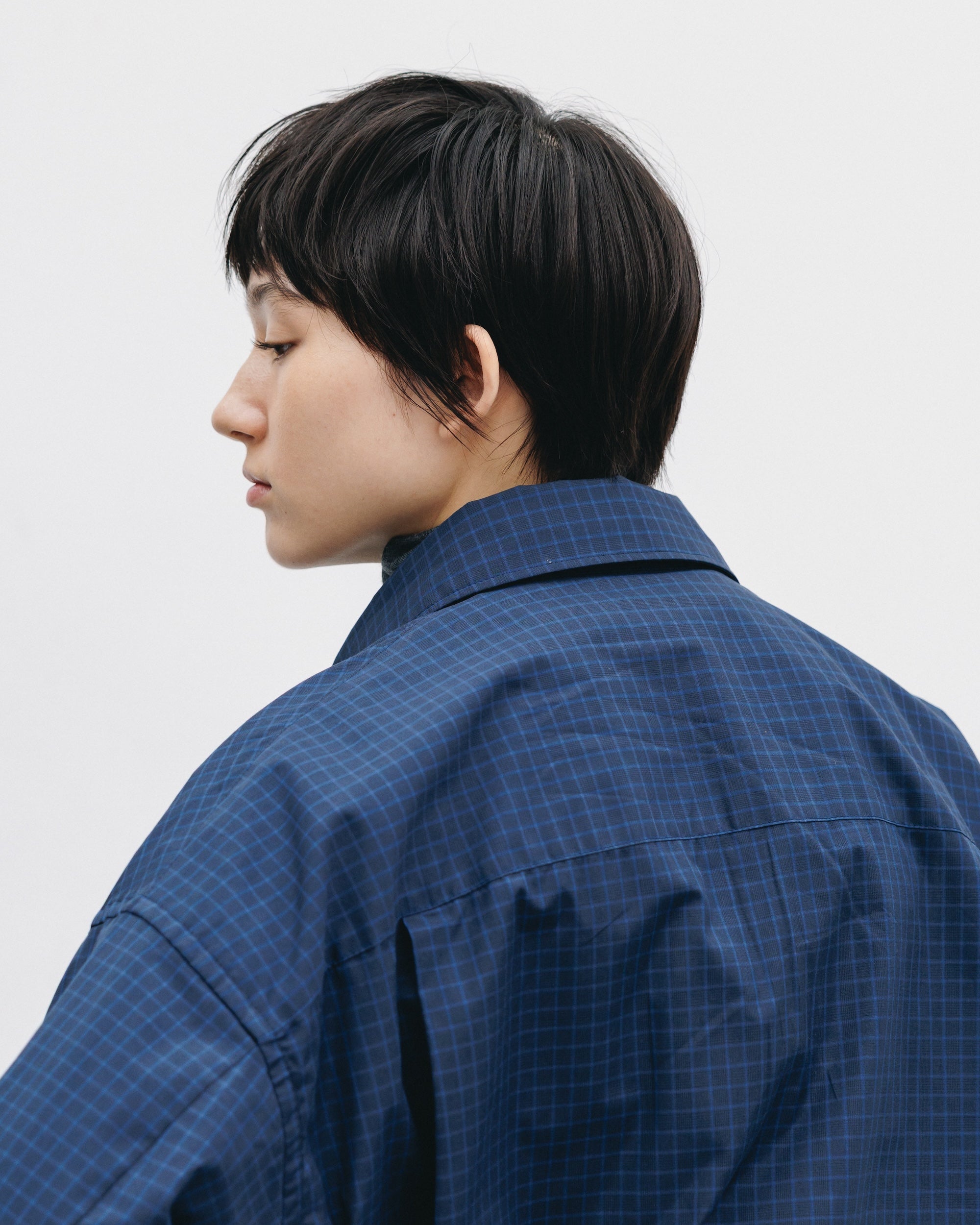 【11.8 SAT 20:00- IN STOCK】MINI PLAID L/S PULLOVER SHIRT (NAVY)