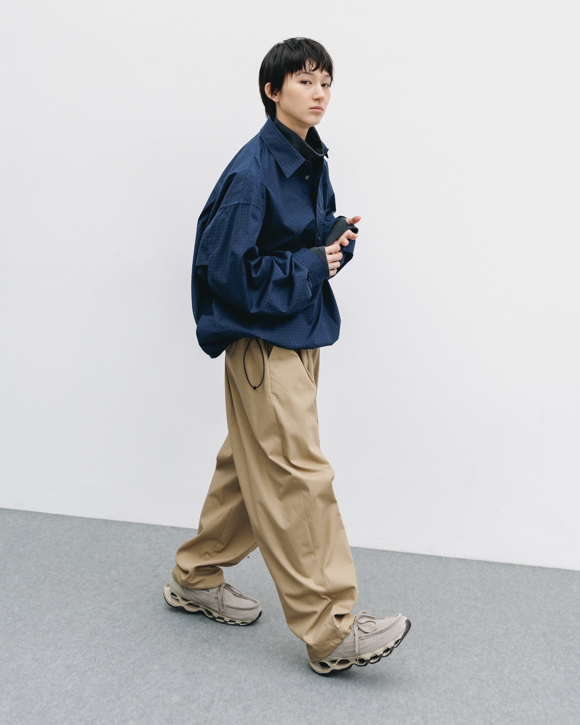 【11.8 SAT 20:00- IN STOCK】MINI PLAID L/S PULLOVER SHIRT (NAVY)