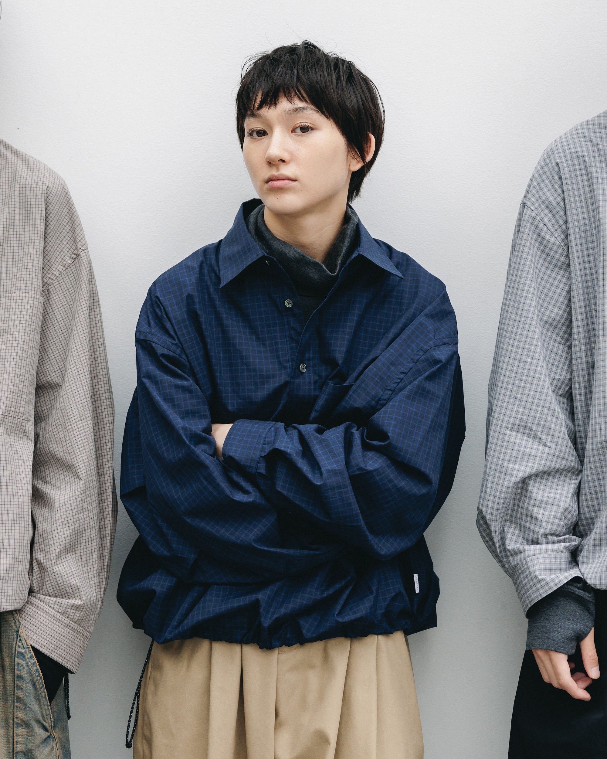 【11.8 SAT 20:00- IN STOCK】MINI PLAID L/S PULLOVER SHIRT (NAVY)