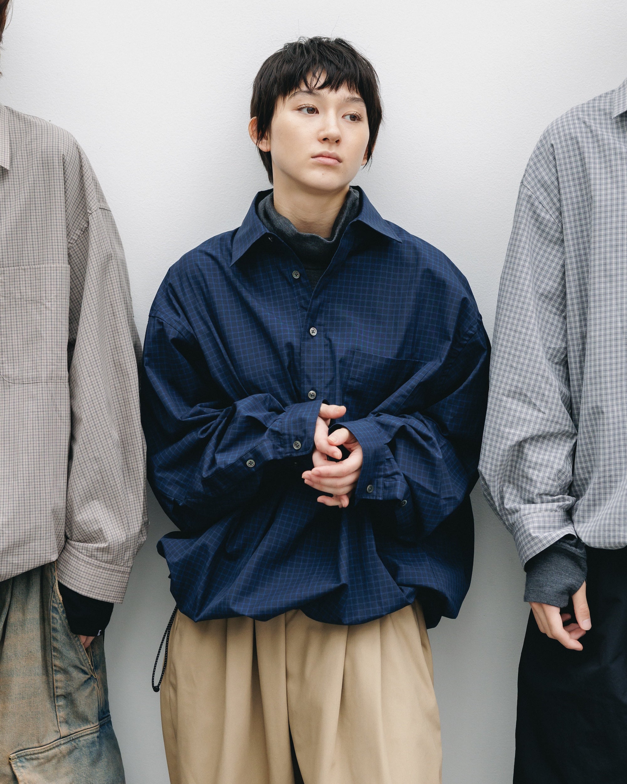 【11.8 SAT 20:00- IN STOCK】MINI PLAID L/S PULLOVER SHIRT (NAVY)
