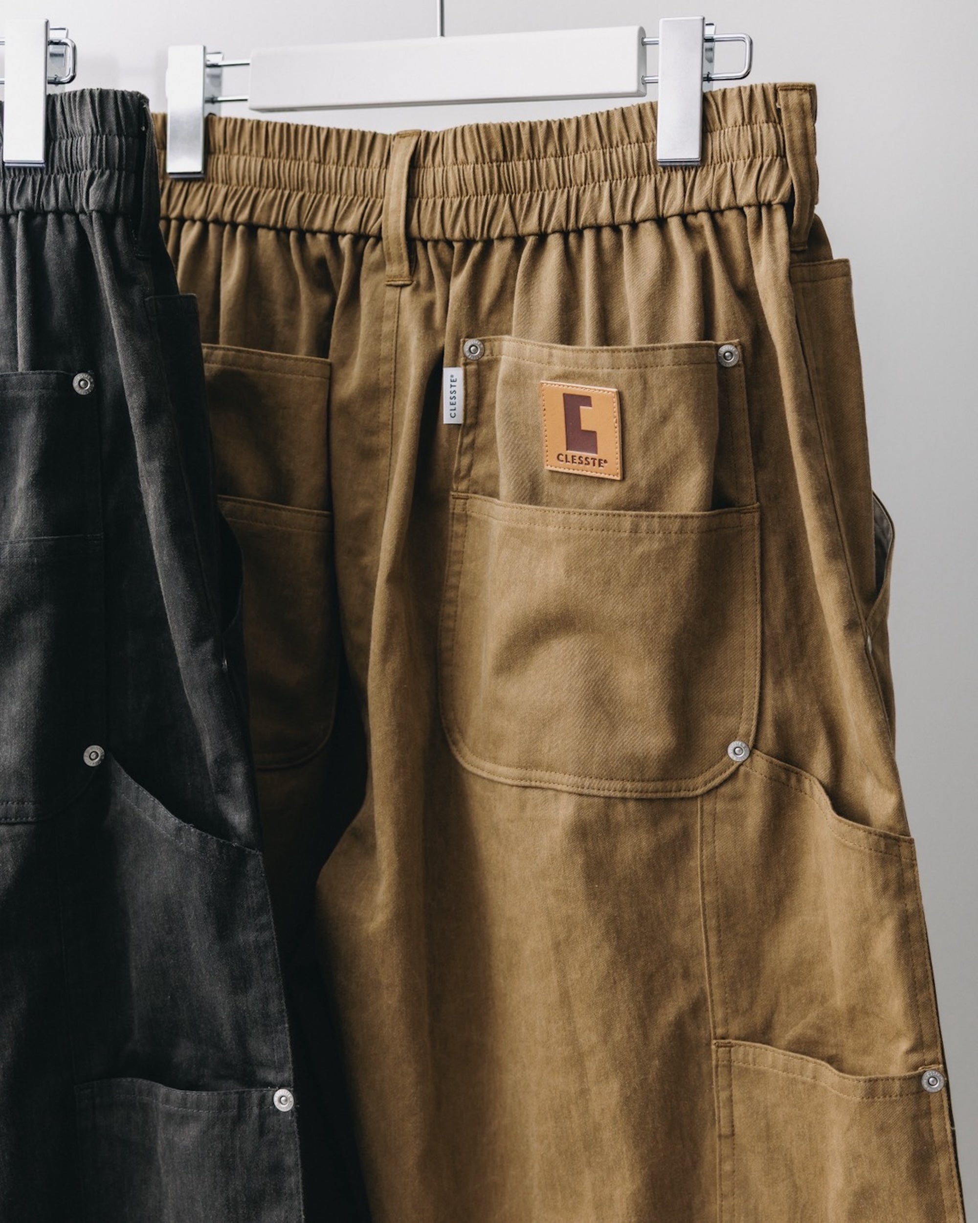 【12.27 SAT 20:00- IN STOCK】VINTAGE EFFECT DOUBLE KNEE CURVED WORKER PANTS (BEIGE)