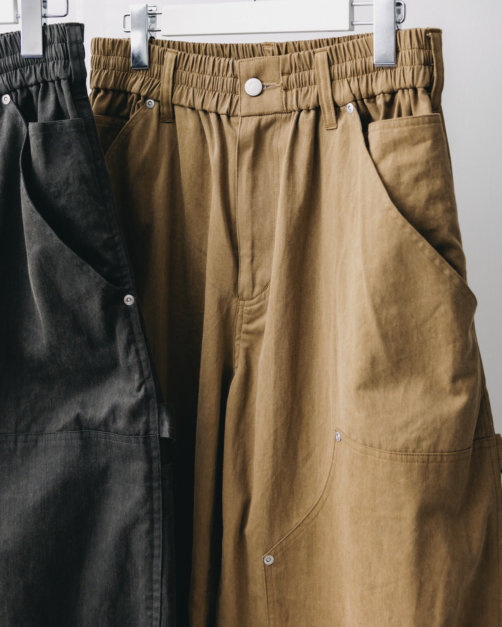 【12.27 SAT 20:00- IN STOCK】VINTAGE EFFECT DOUBLE KNEE CURVED WORKER PANTS (BEIGE)
