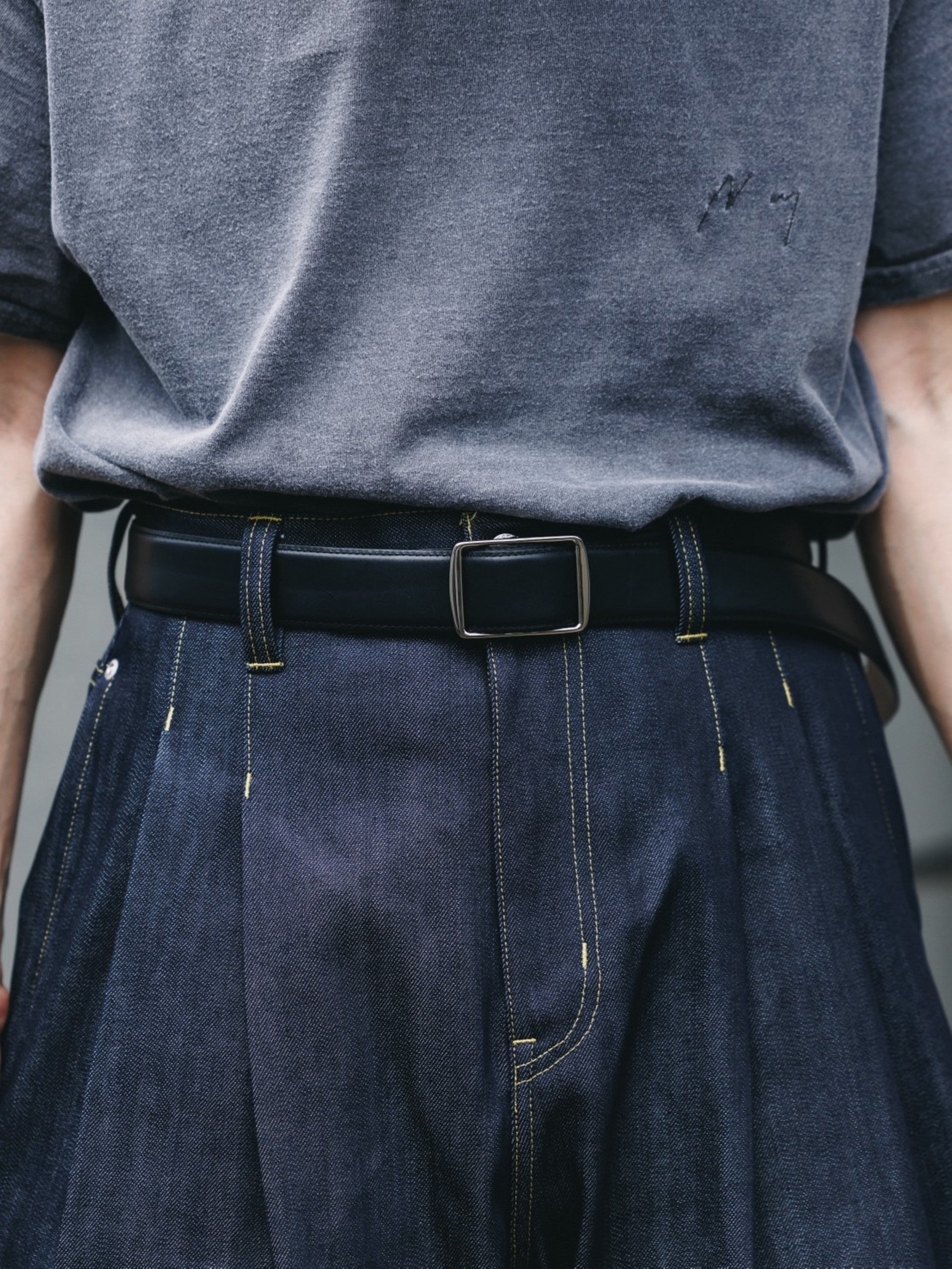 【8.19 WED 20:00- IN STOCK】HOLELESS ESSENTIAL LEATHER BELT (BLACK)