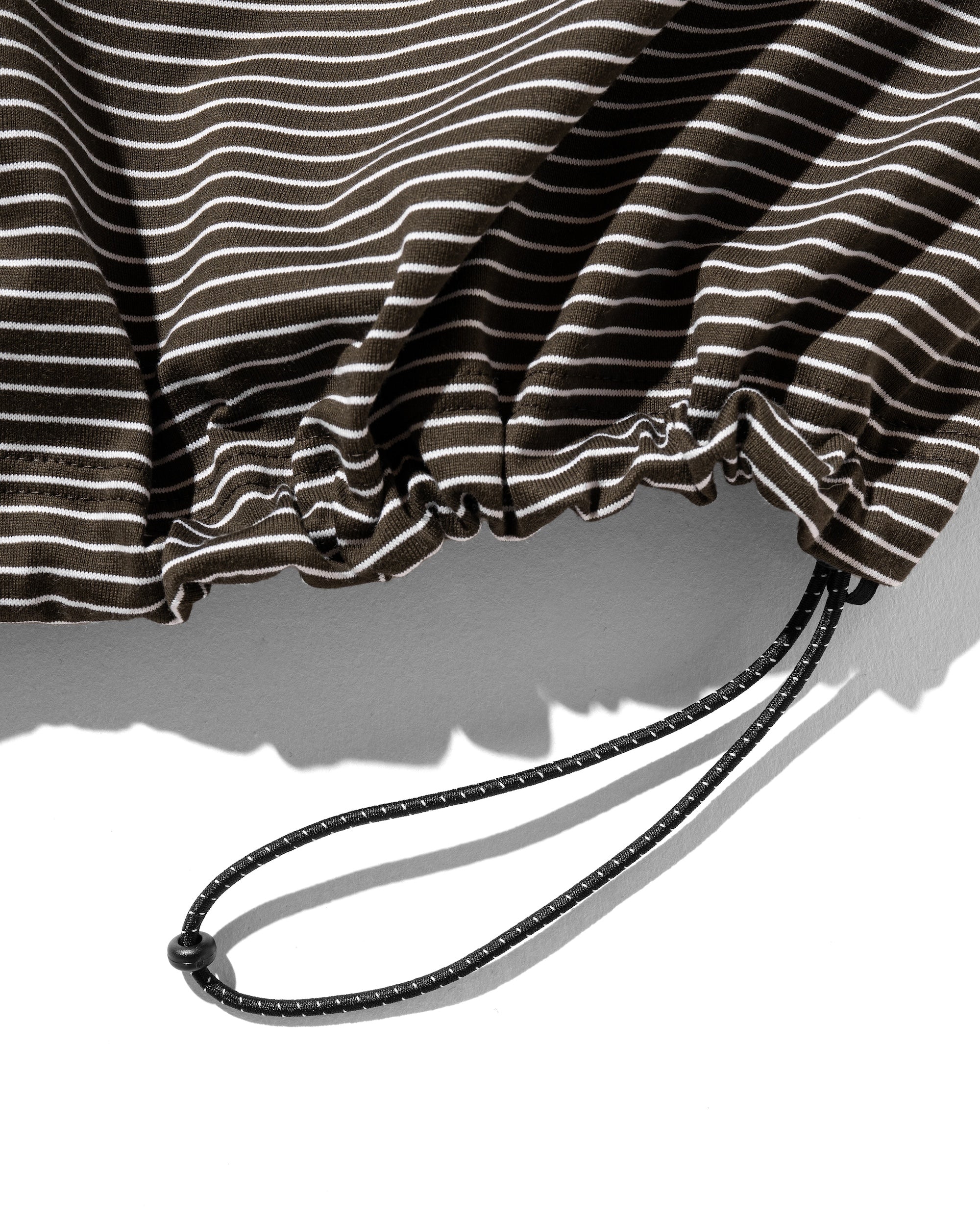 【10.22 WED 20:00- IN STOCK】"C"STRIPED L/S T-SHIRT WITH DRAWSTRINGS (BROWN×WHITE)