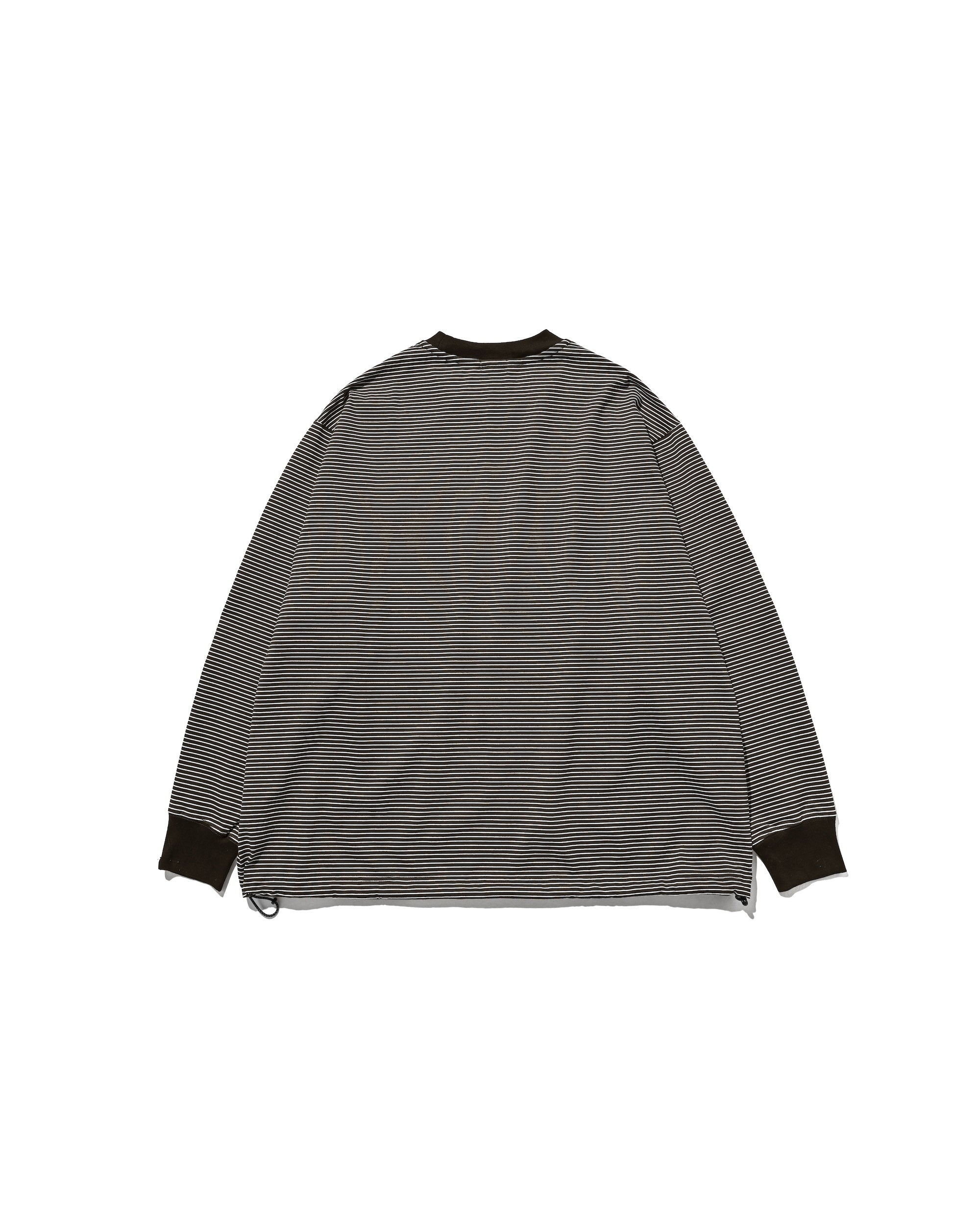 【10.15 WED 20:00- IN STOCK】"C"STRIPED L/S T-SHIRT WITH DRAWSTRINGS FOR YGM (BROWN×WHITE)