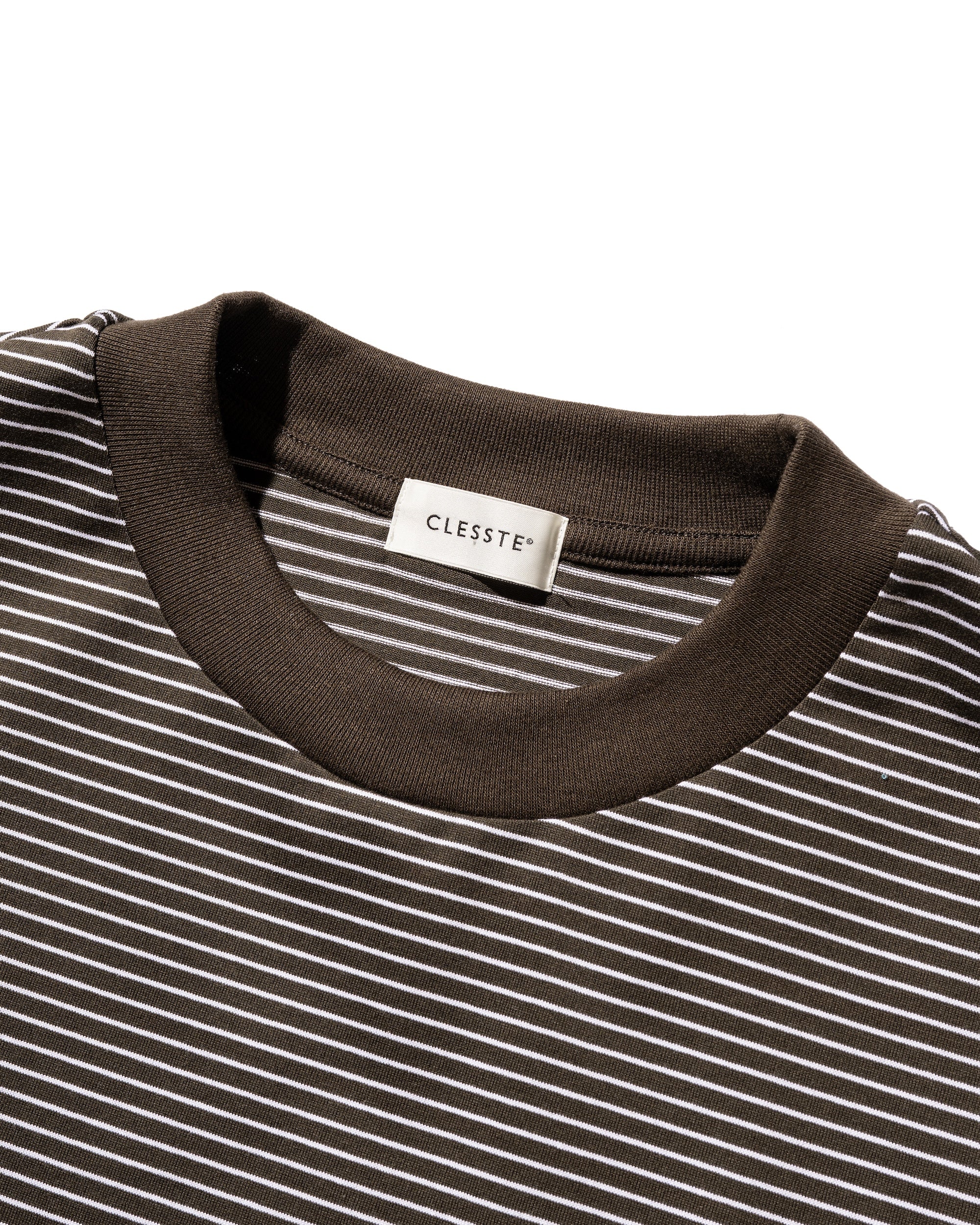 【7.30 WED 20:00- IN STOCK】"C"STRIPED MASSIVE T-SHIRT WITH DRAWSTRINGS (BROWN×WHITE)